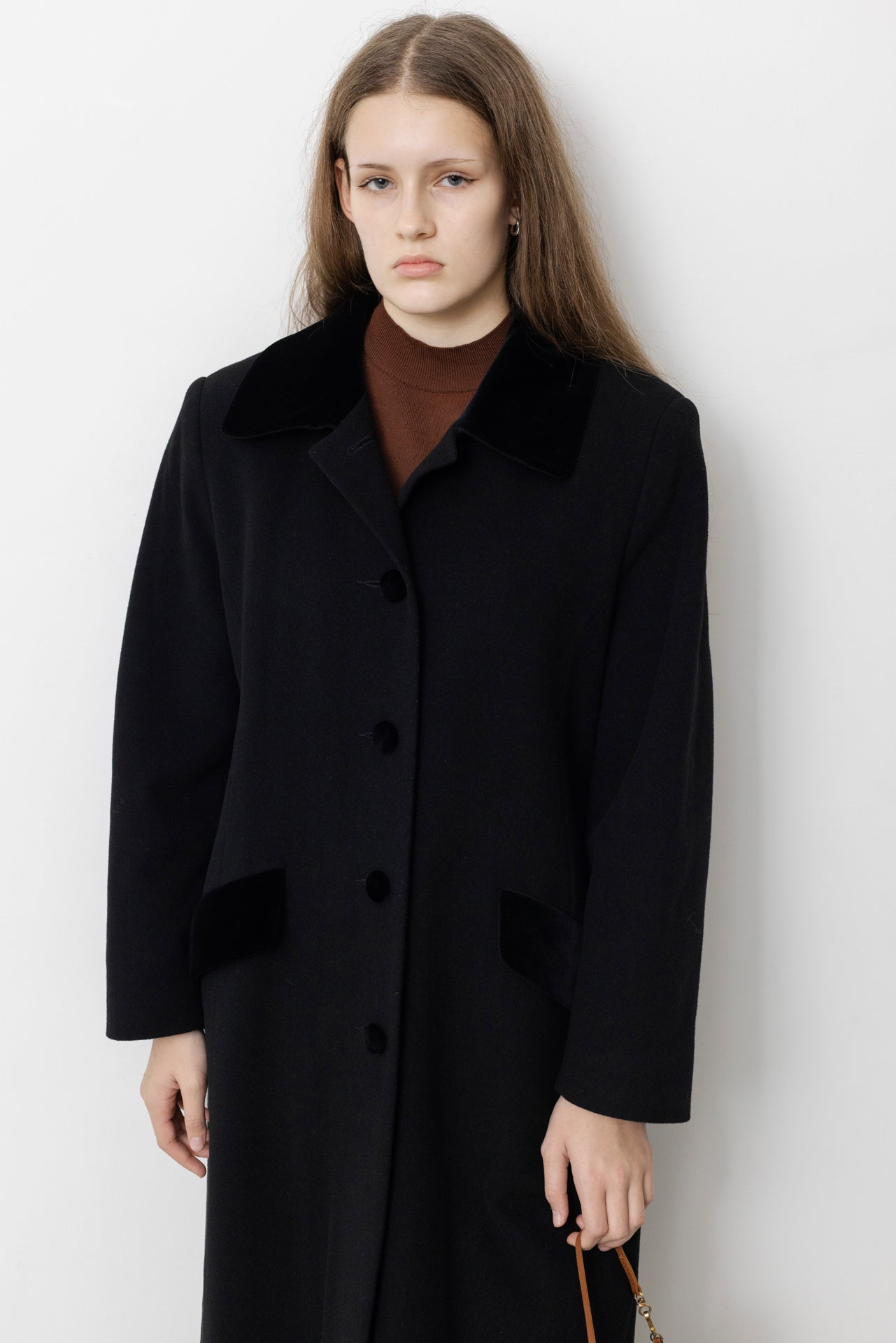 Vintage Long Black Wool Coat