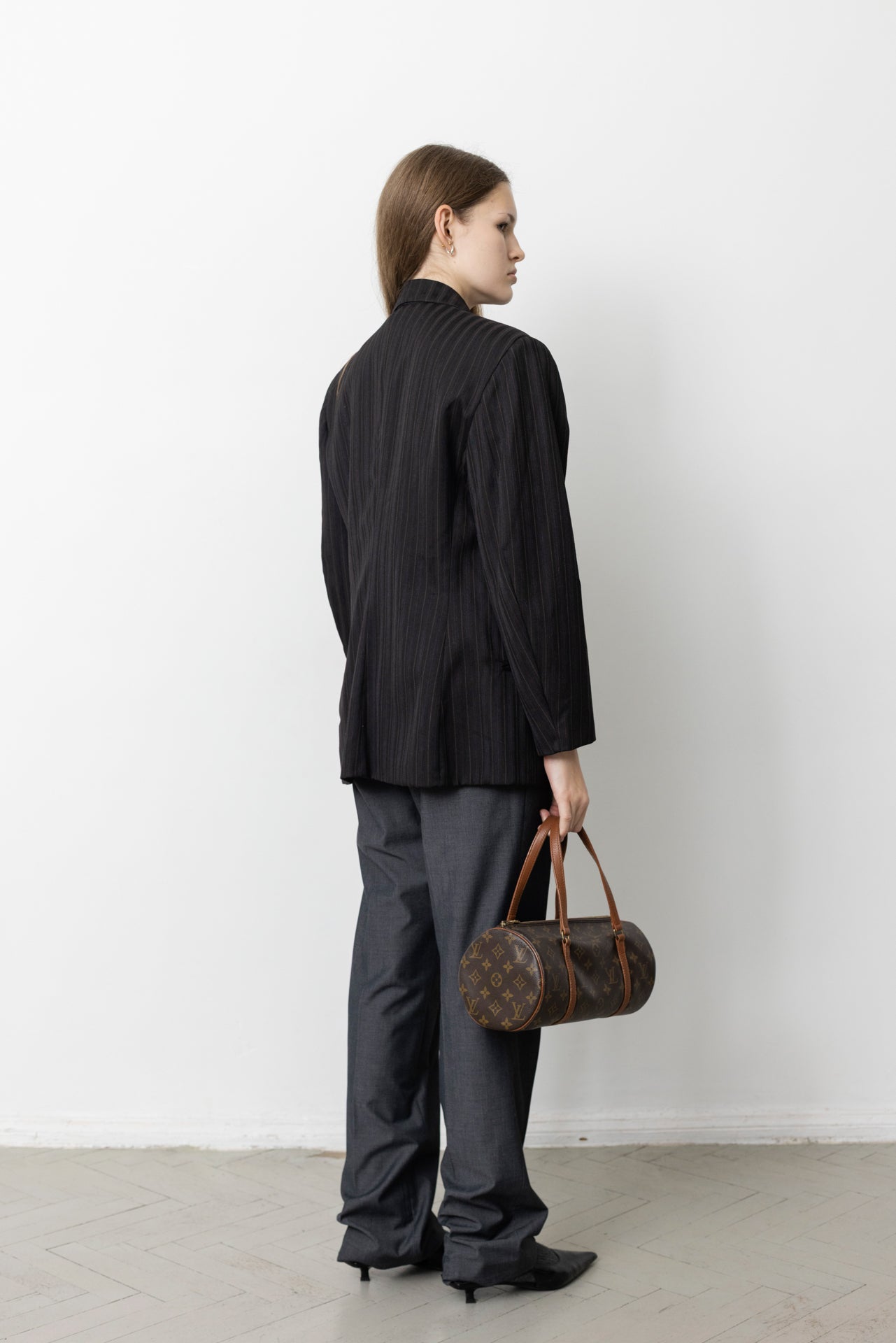 Vintage Black Striped Blazer