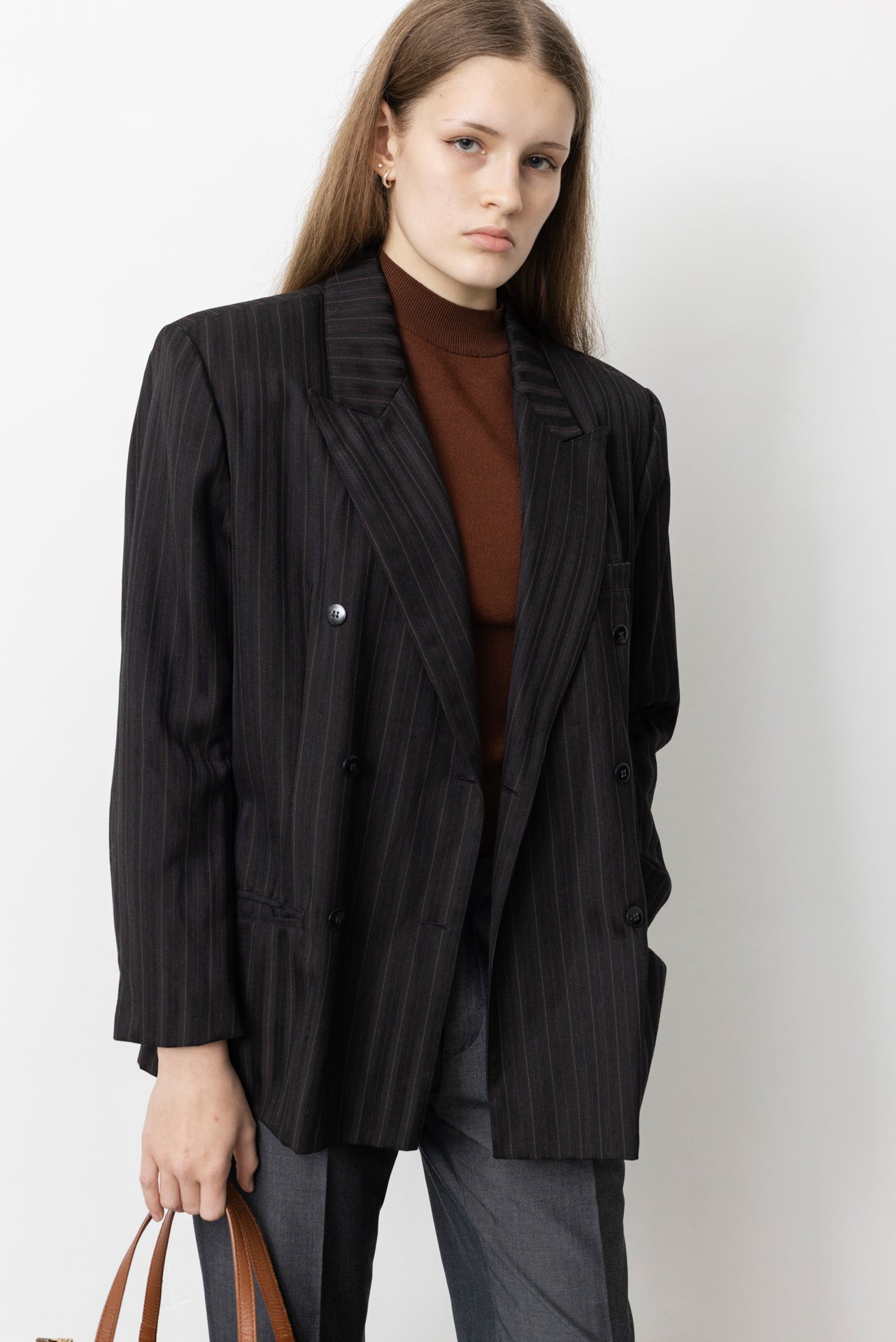 Vintage Black Striped Blazer
