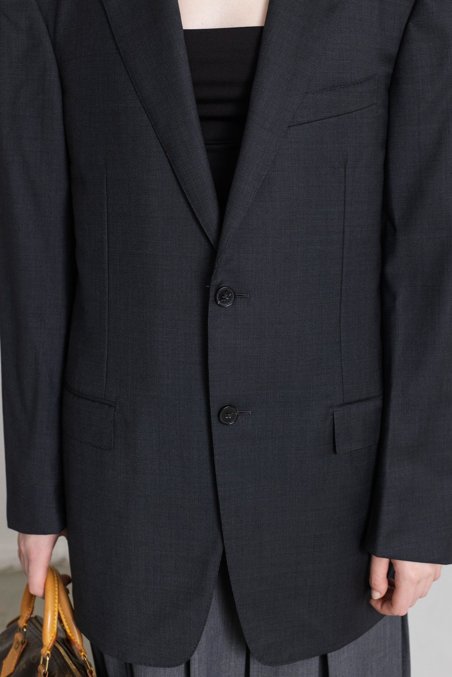 Vintage Ermenegildo Zegna Grey Wool Silk Blazer