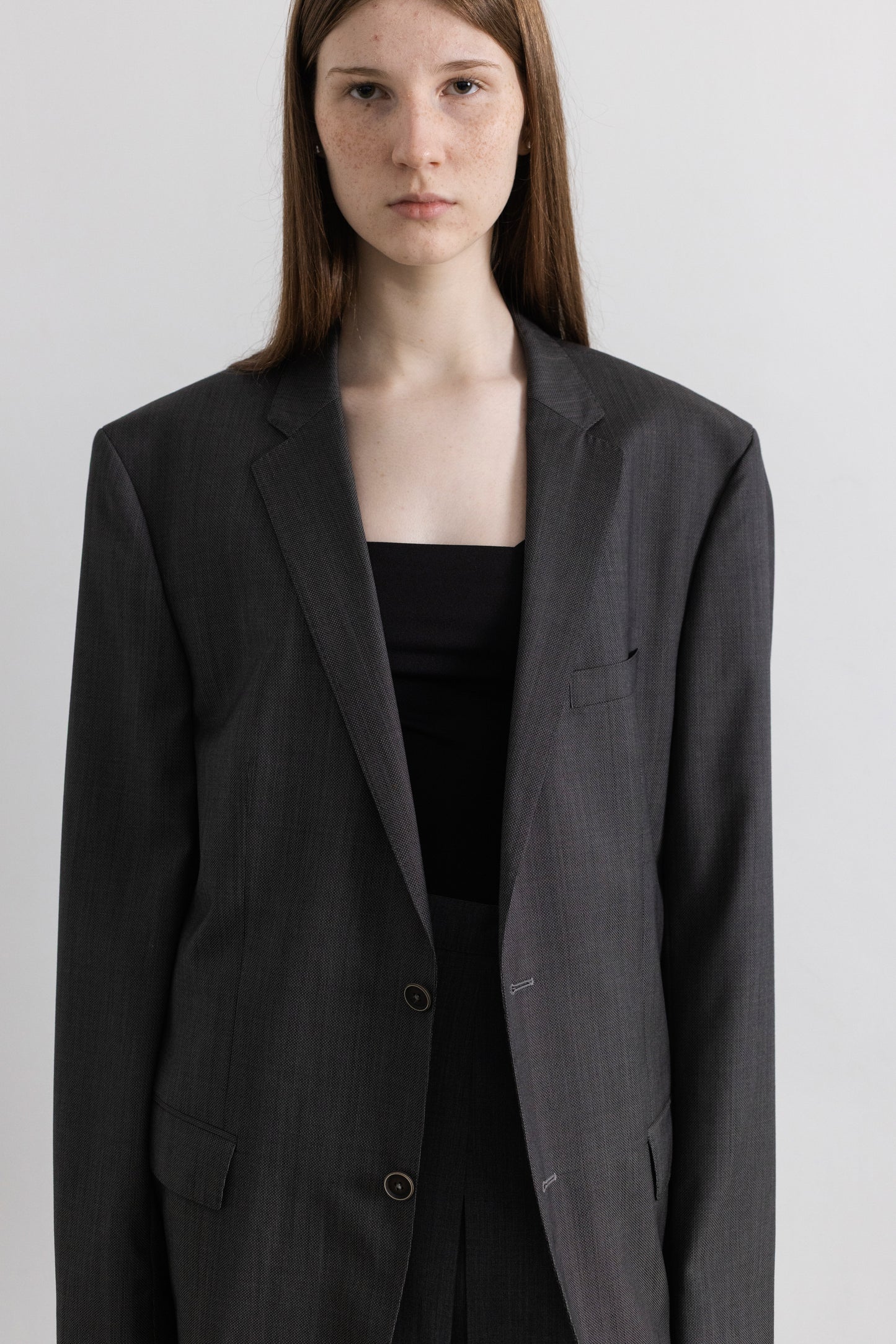 Vintage Hugo Boss Grey 100% Wool Blazer