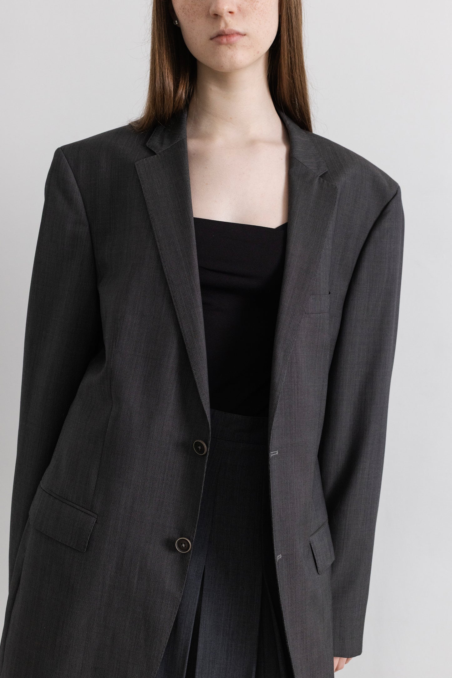 Vintage Hugo Boss Grey 100% Wool Blazer