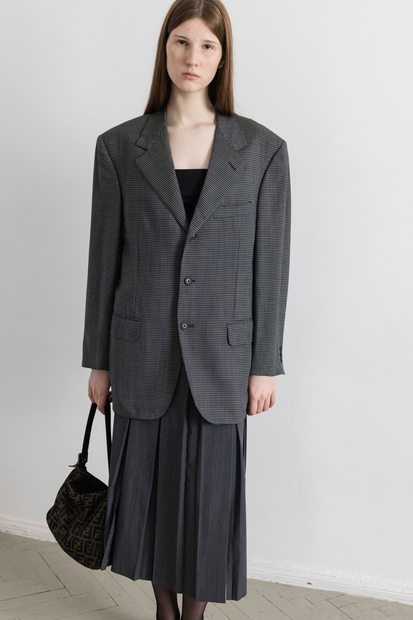 Vintage Ermenegildo Zegna Blue Checked 100% Wool Blazer