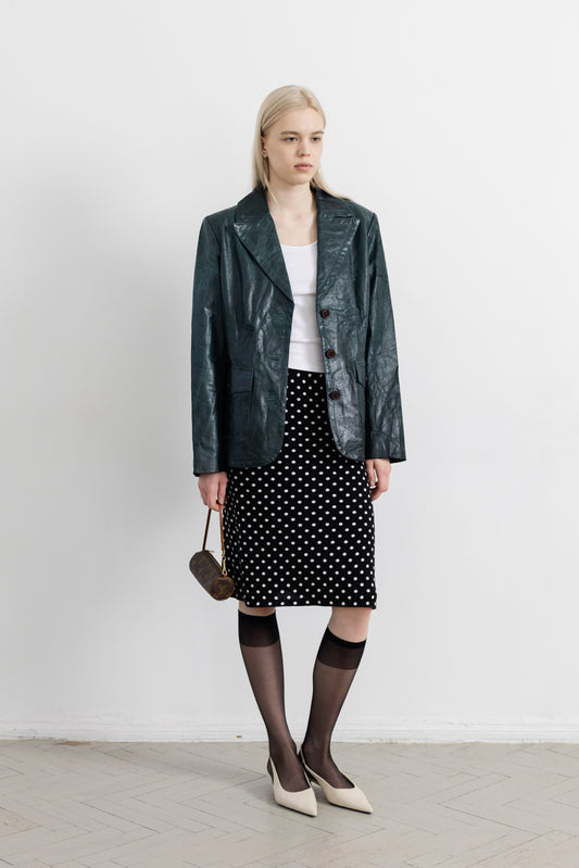 Vintage Emerald Green Leather Jacket
