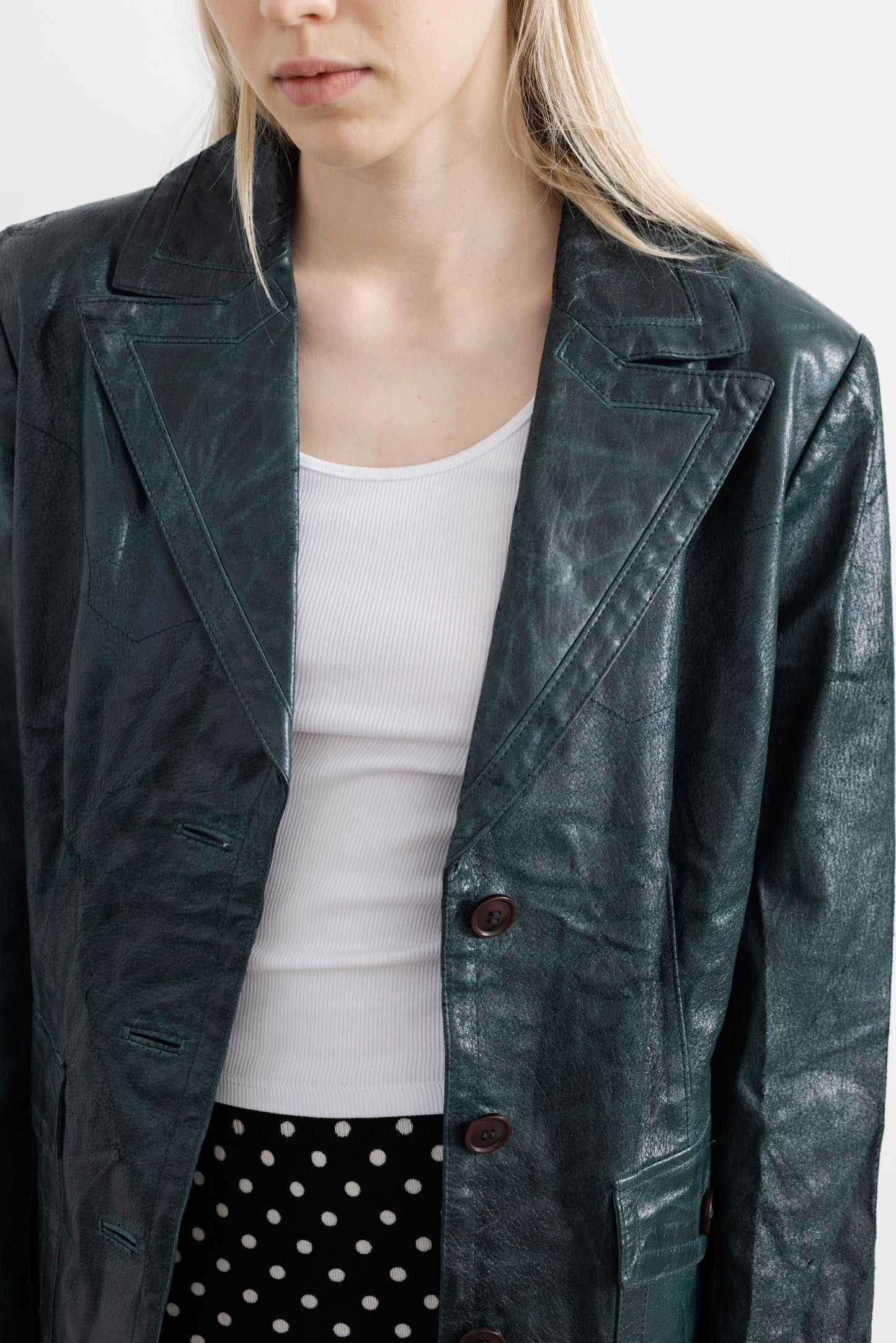 Vintage Emerald Green Leather Jacket