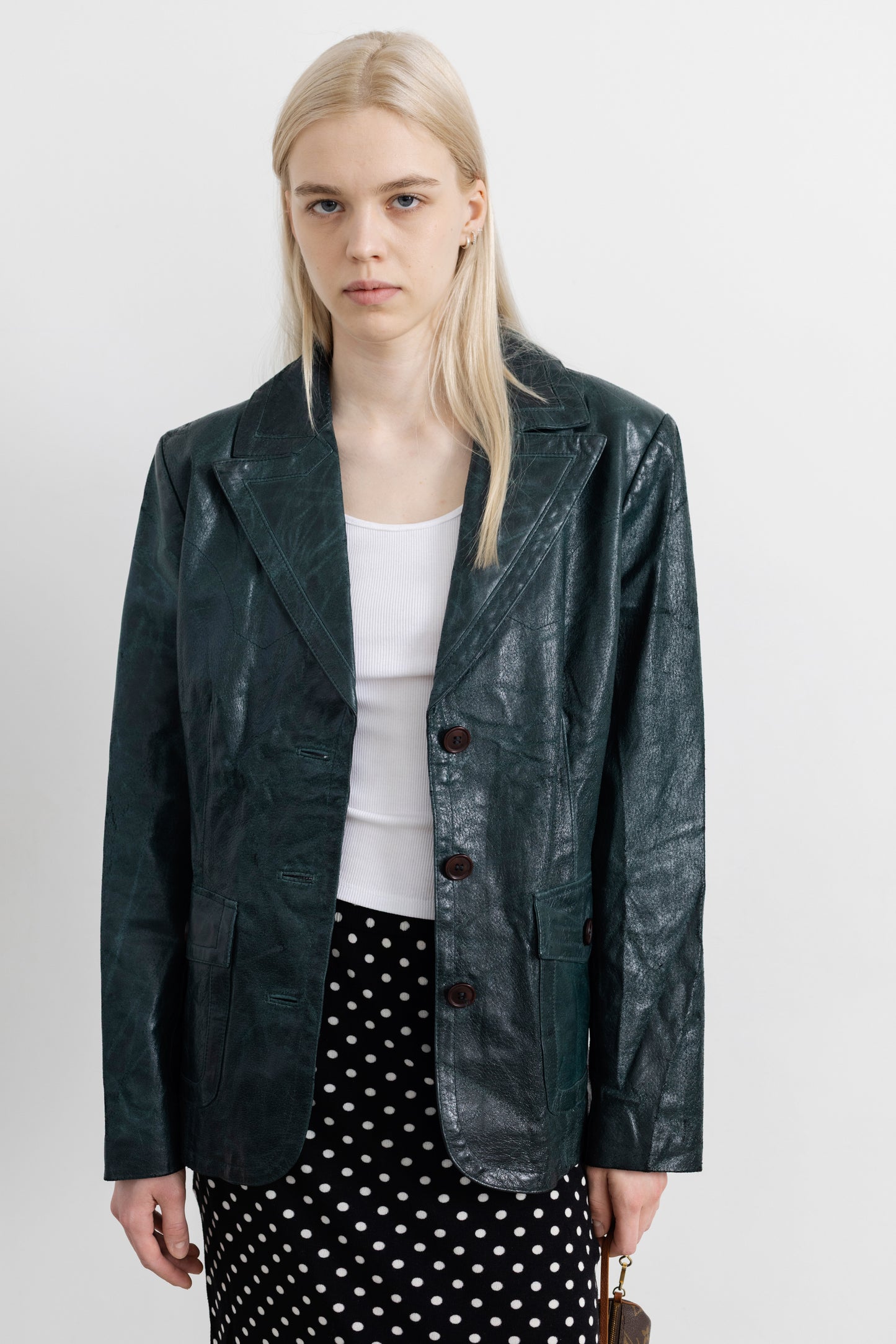 Vintage Emerald Green Leather Jacket