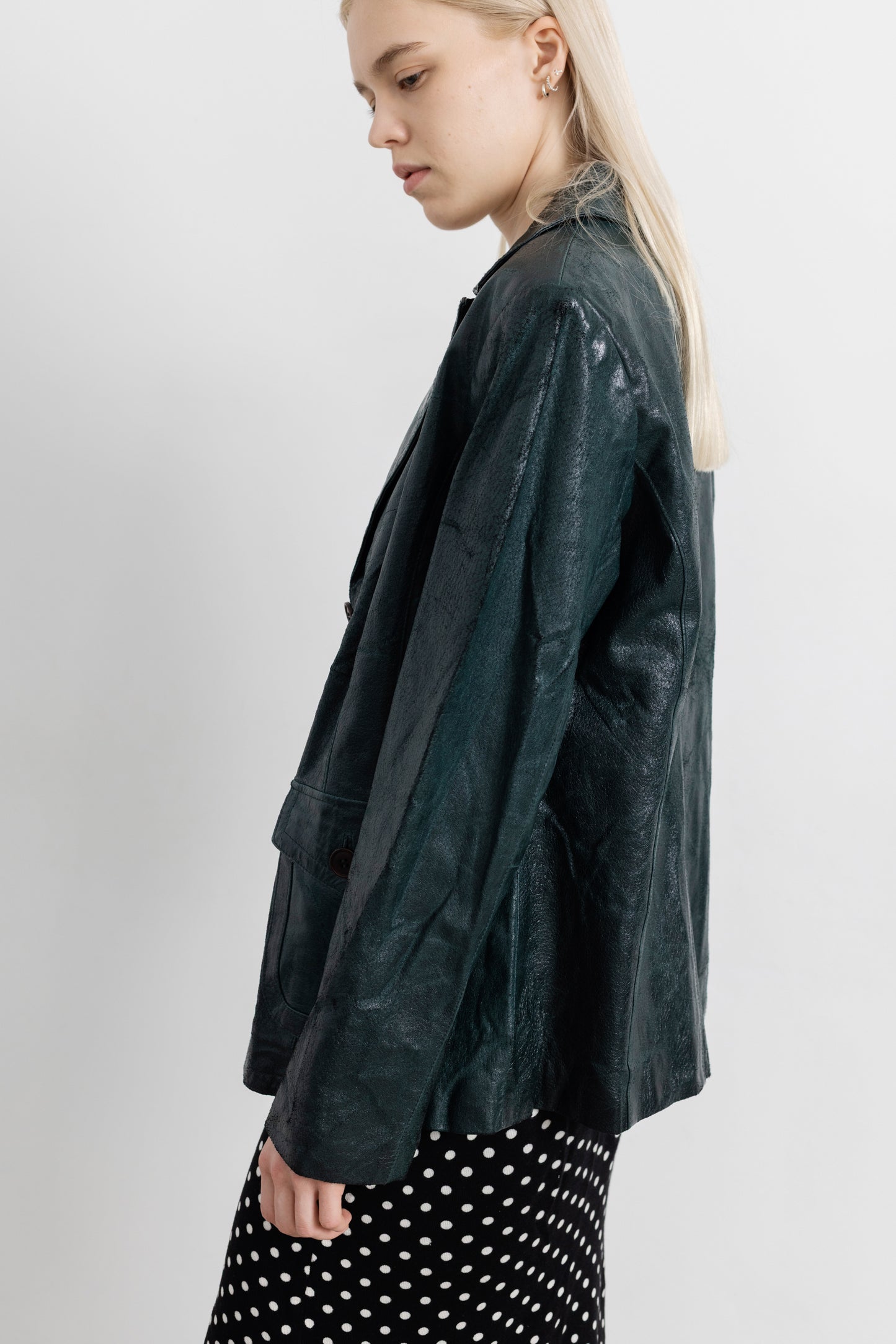 Vintage Emerald Green Leather Jacket