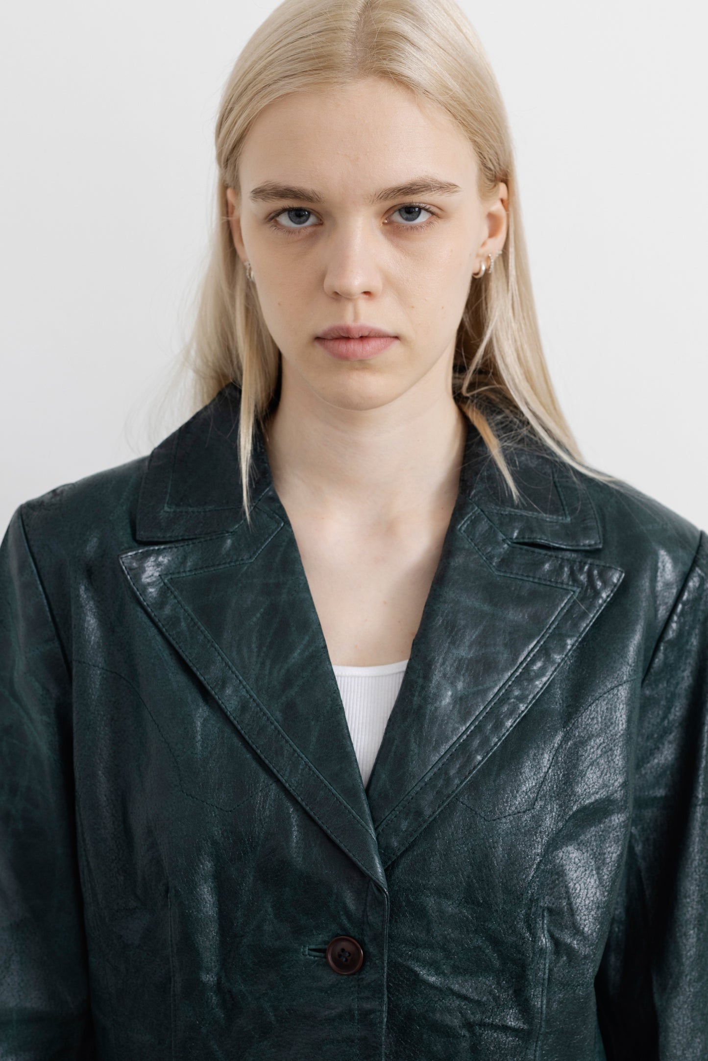 Vintage Emerald Green Leather Jacket