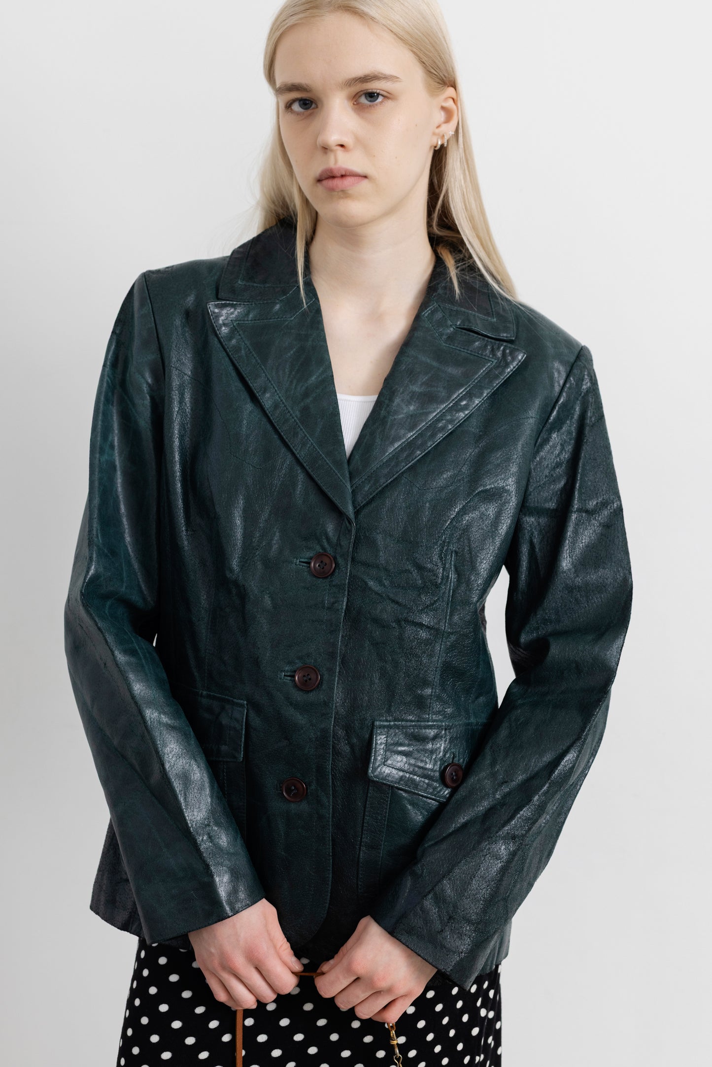 Vintage Emerald Green Leather Jacket