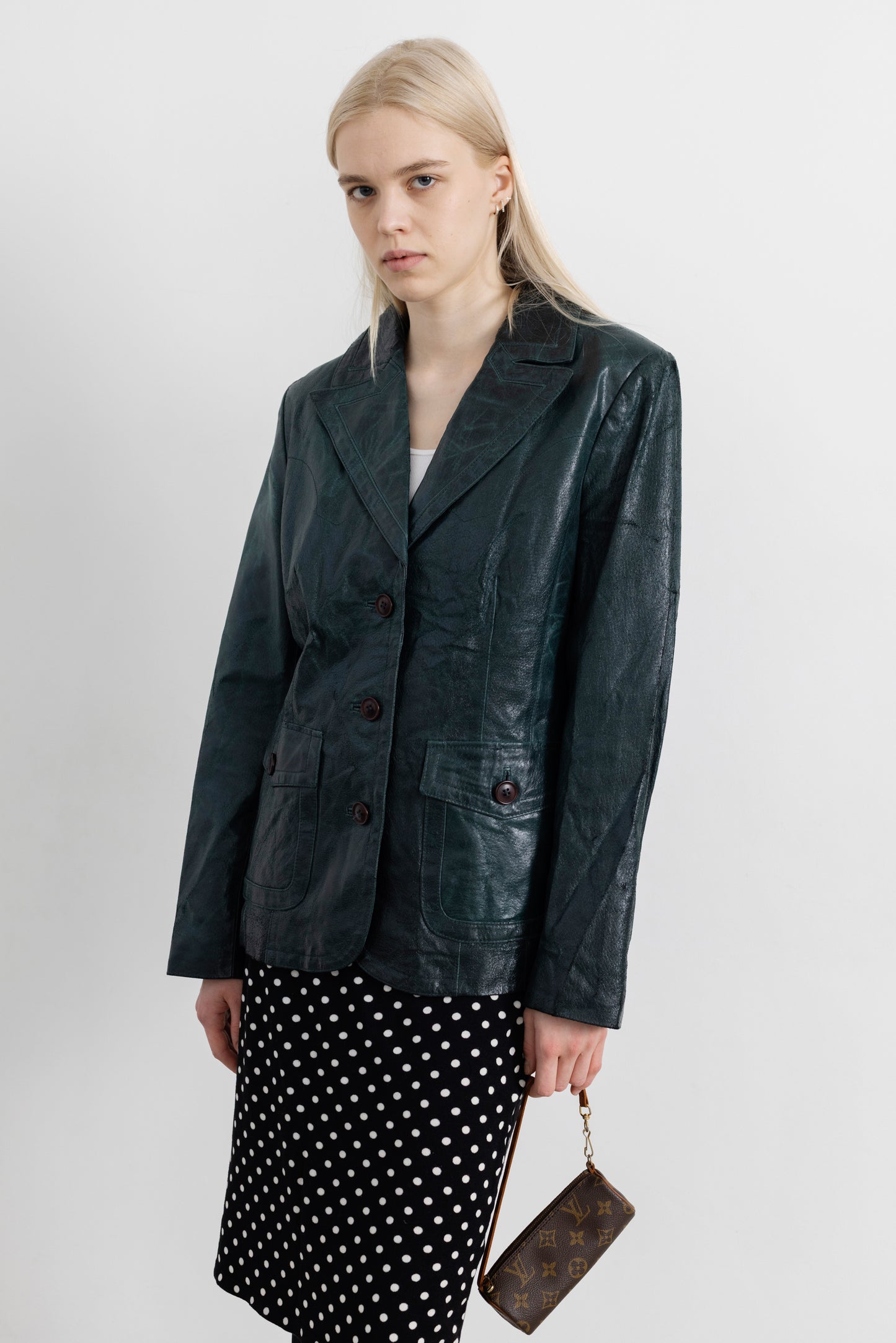 Vintage Emerald Green Leather Jacket