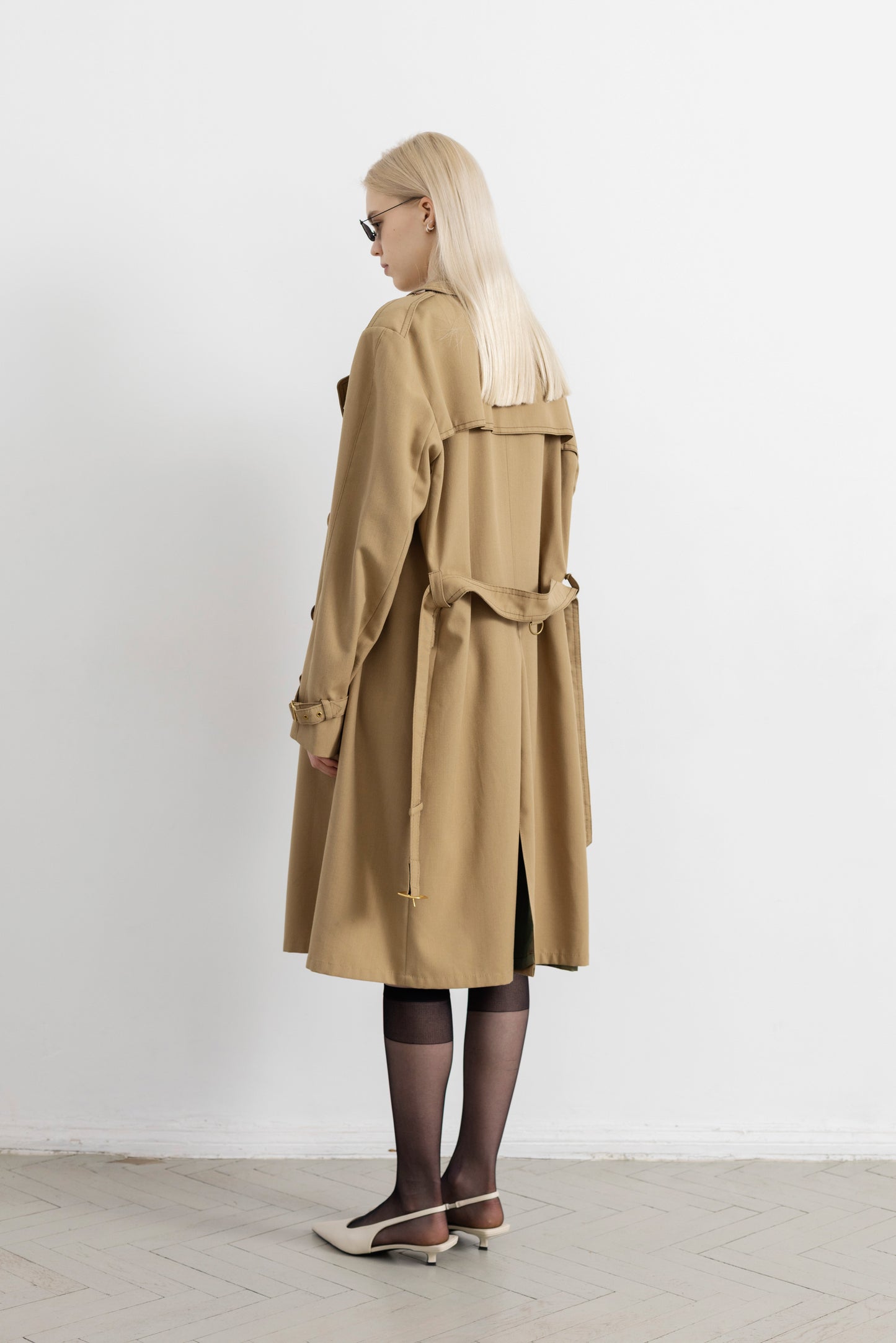Vintage Camel Beige Trench Coat