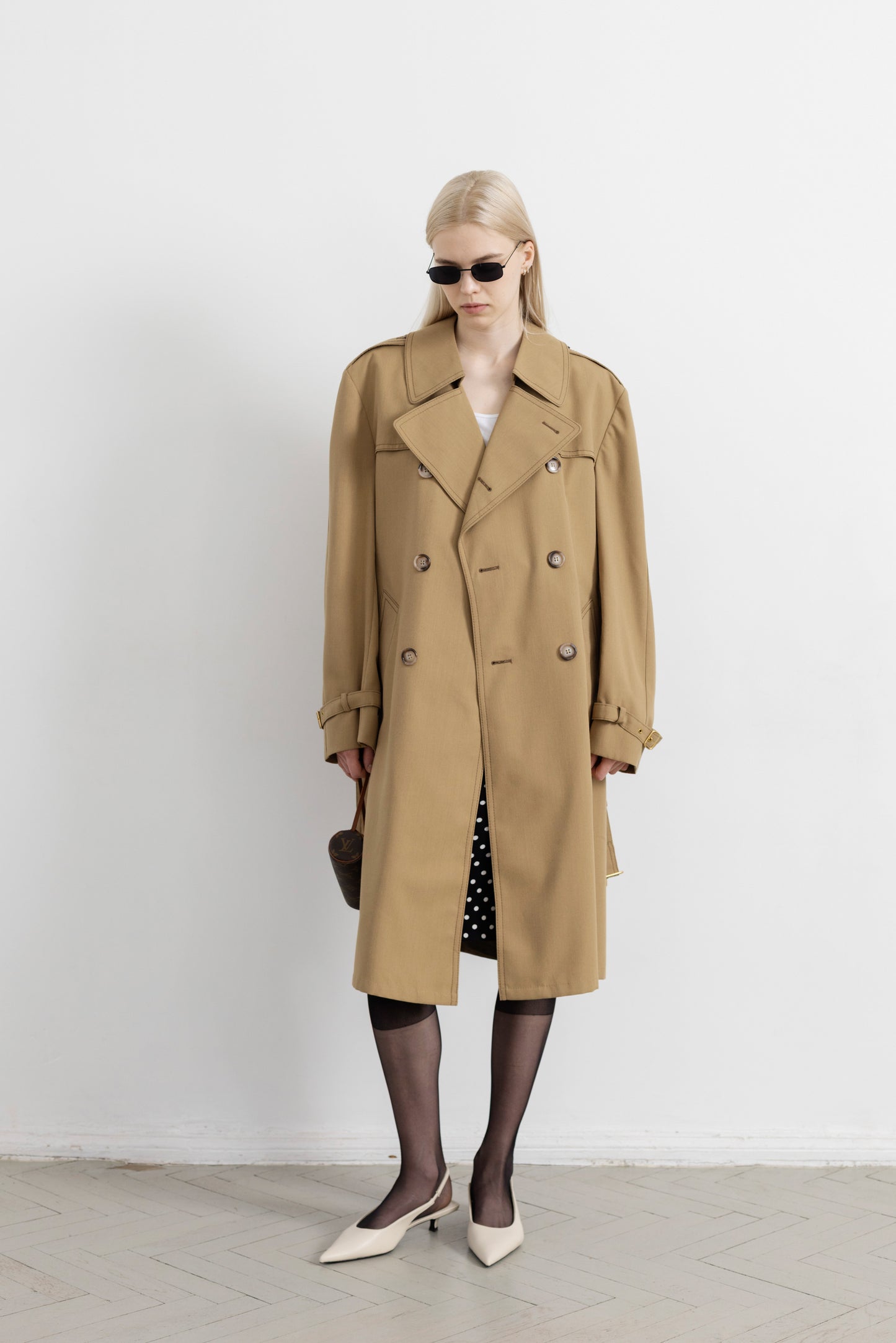 Vintage Camel Beige Trench Coat