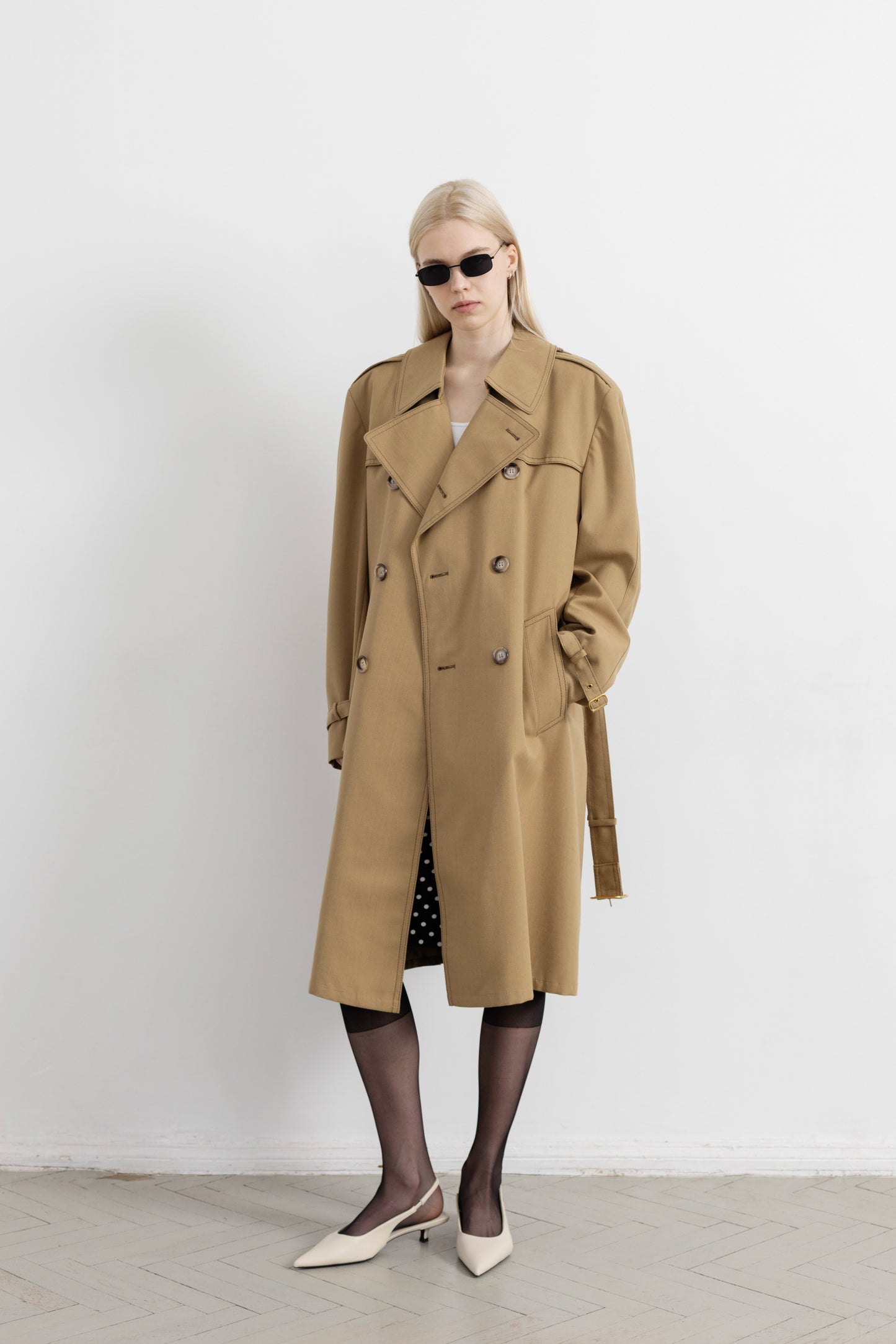 Vintage Camel Beige Trench Coat