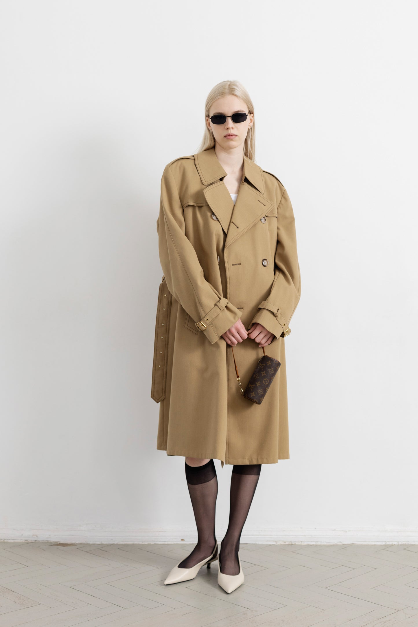 Vintage Camel Beige Trench Coat