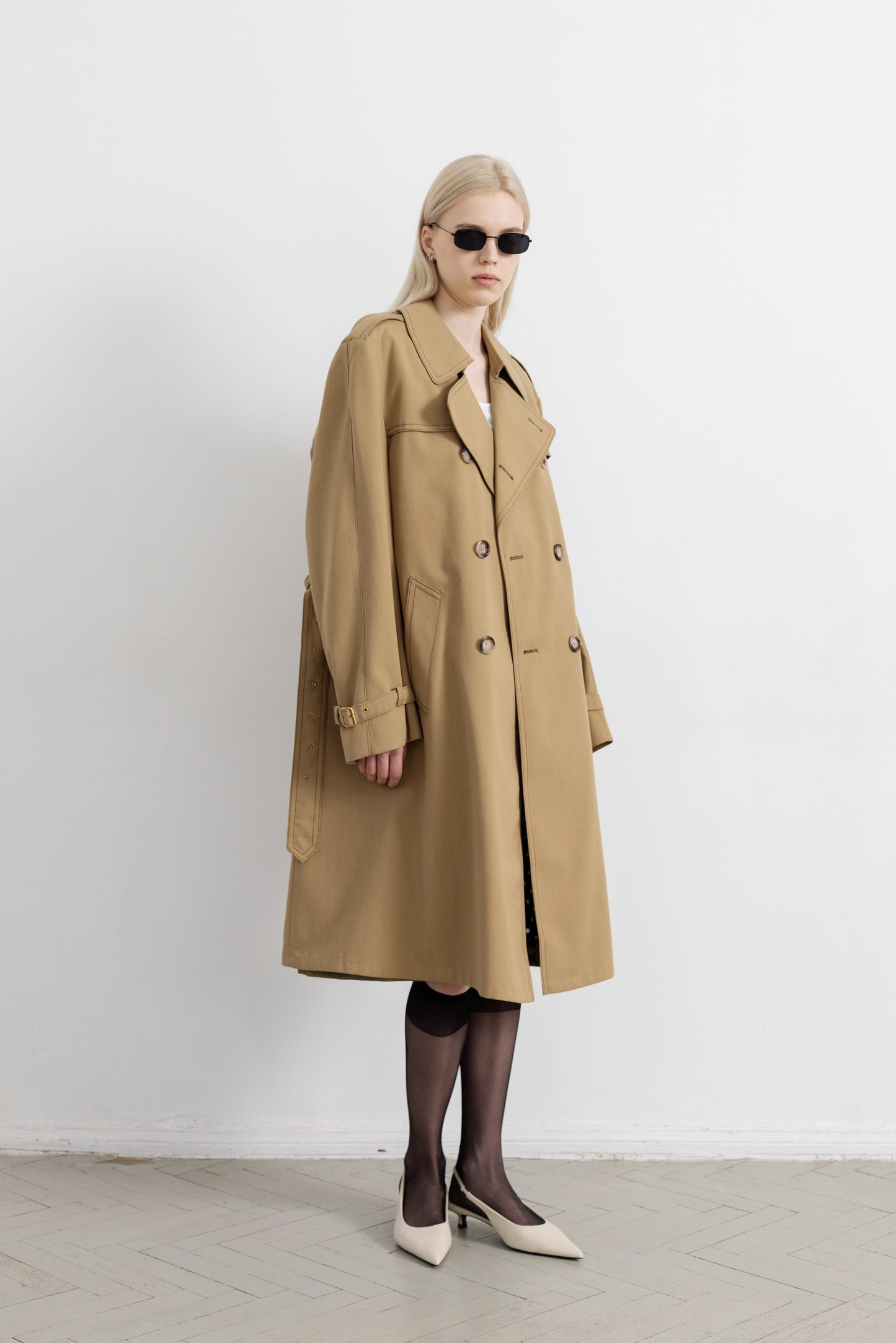 Vintage Camel Beige Trench Coat
