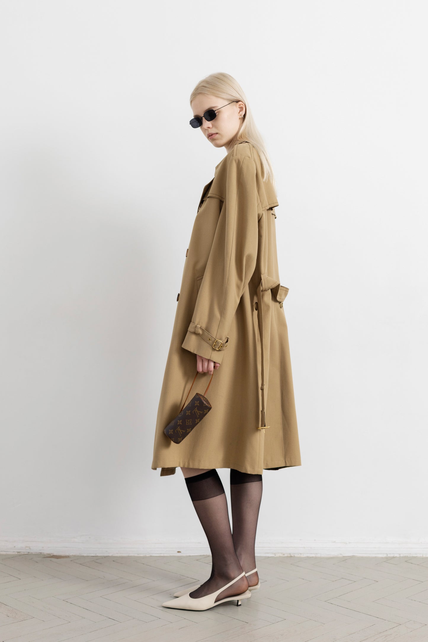 Vintage Camel Beige Trench Coat