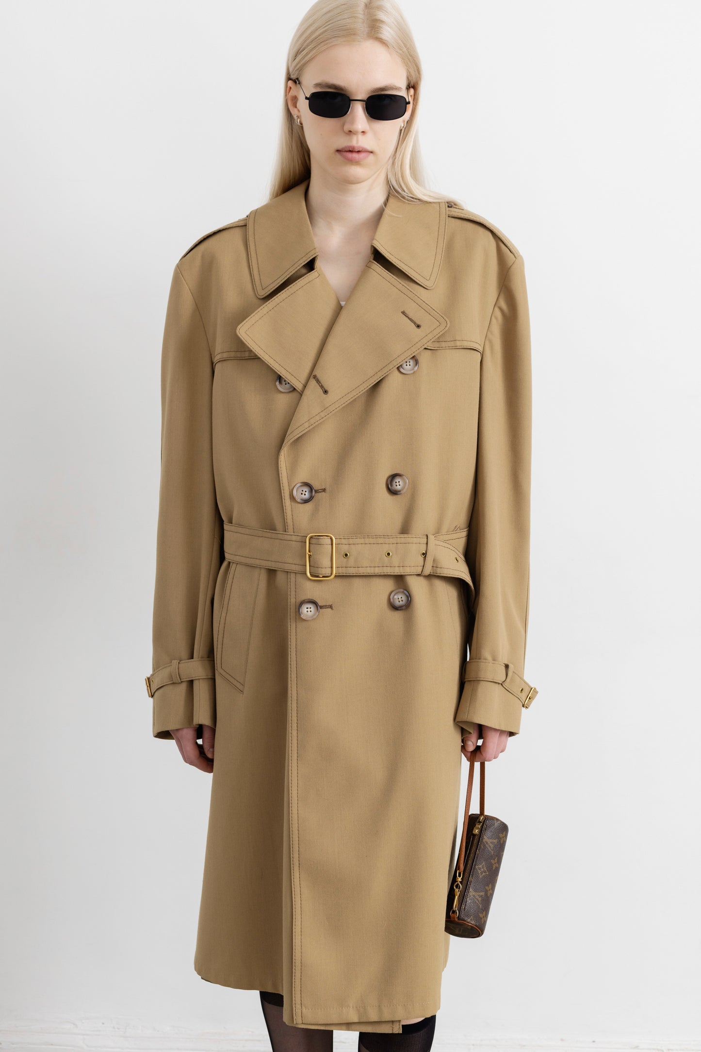 Vintage Camel Beige Trench Coat