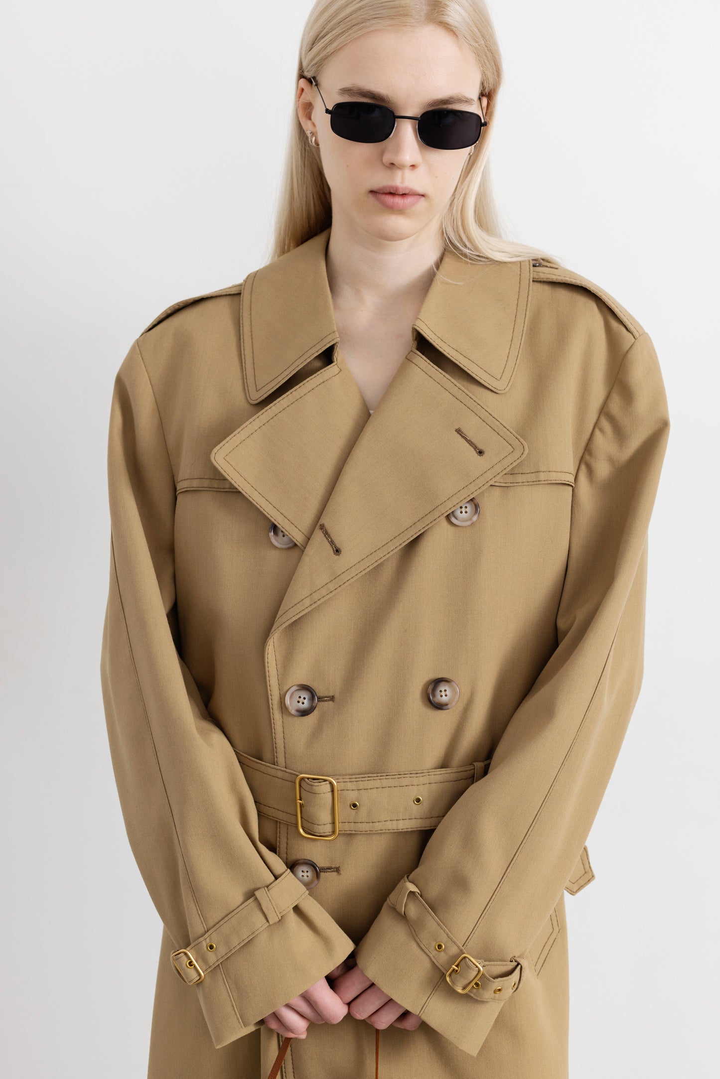 Vintage Camel Beige Trench Coat