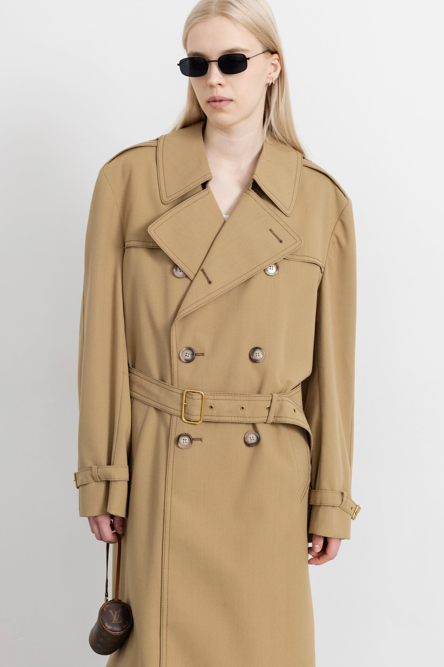 Vintage Camel Beige Trench Coat