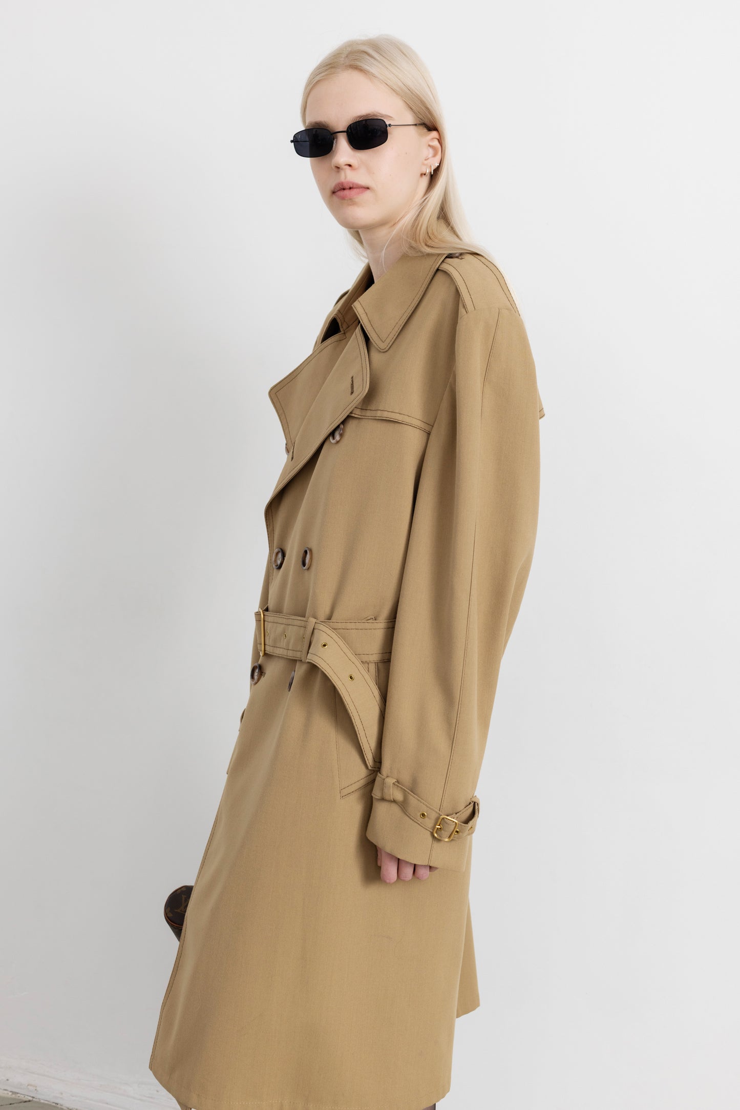 Vintage Camel Beige Trench Coat