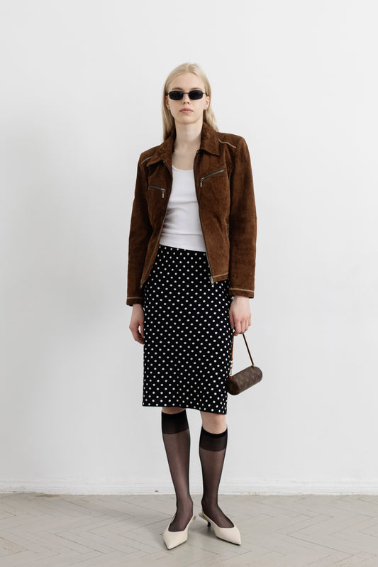 Vintage Brown Suede Leather Jacket