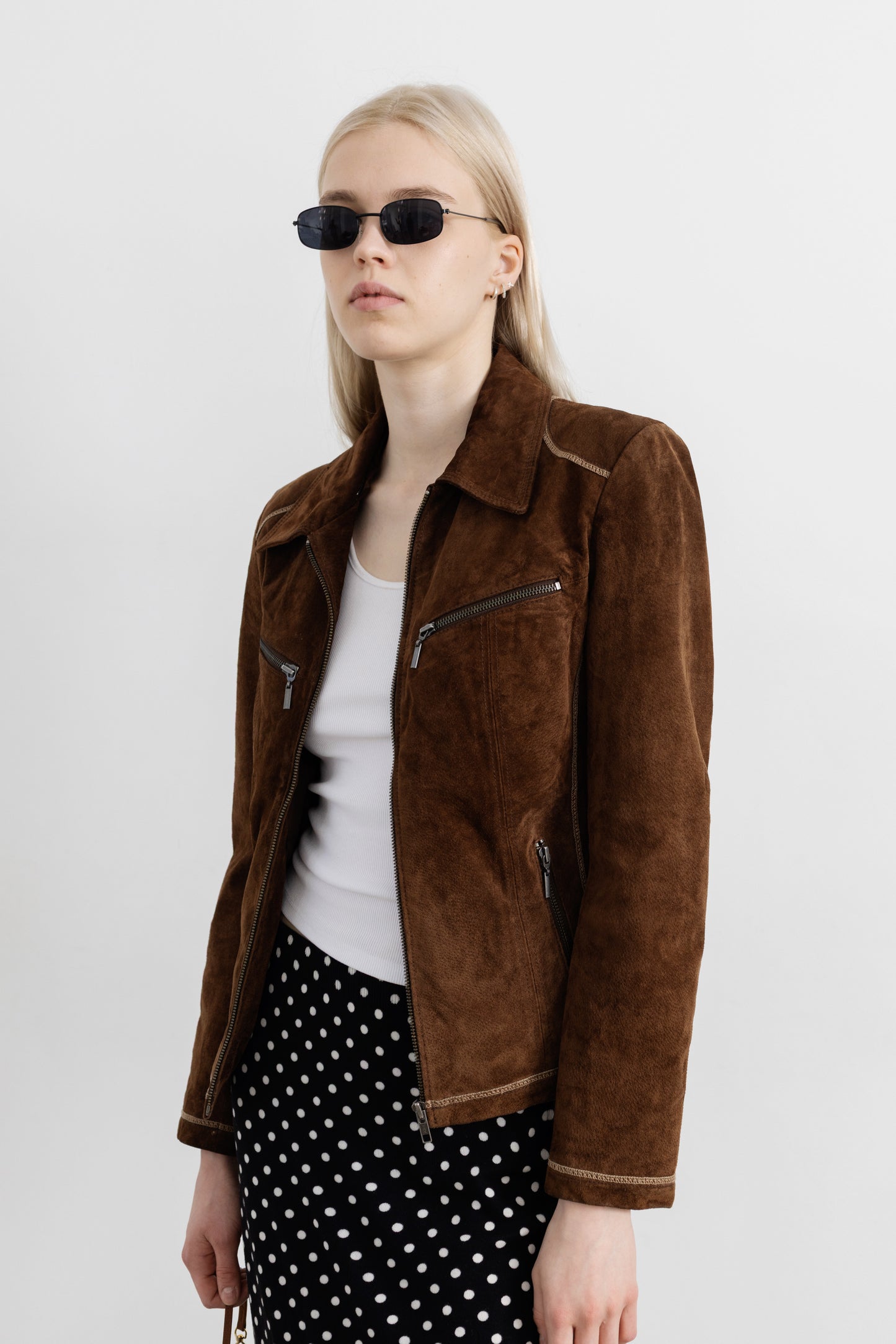 Vintage Brown Suede Leather Jacket