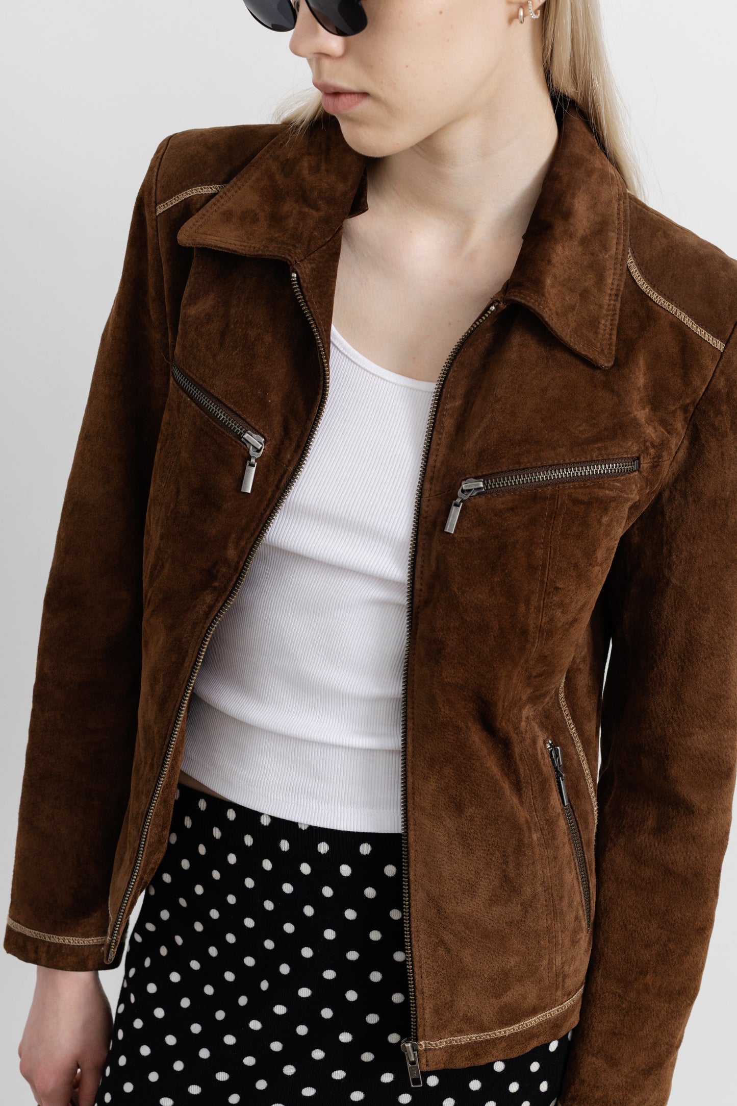 Vintage Brown Suede Leather Jacket