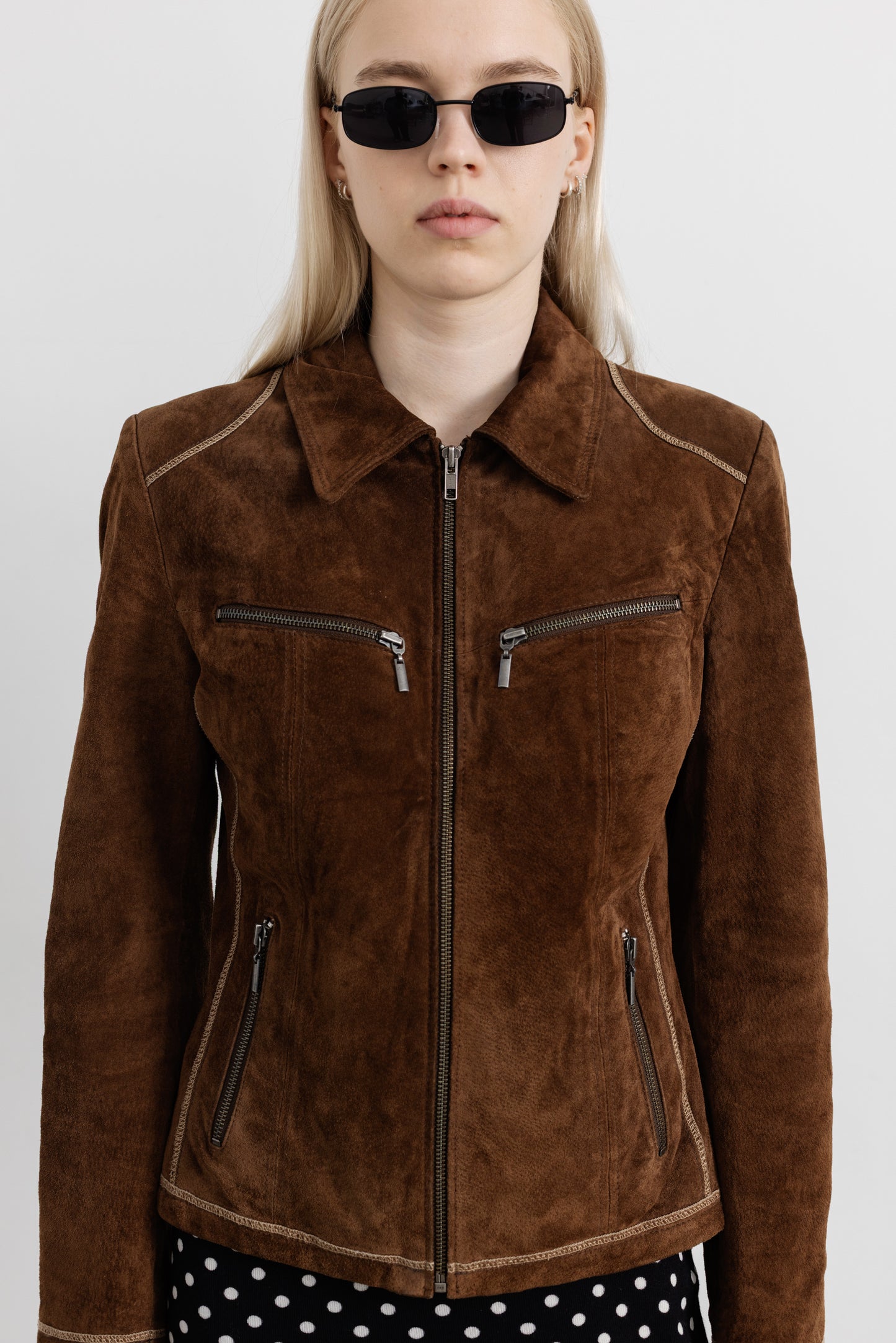 Vintage Brown Suede Leather Jacket