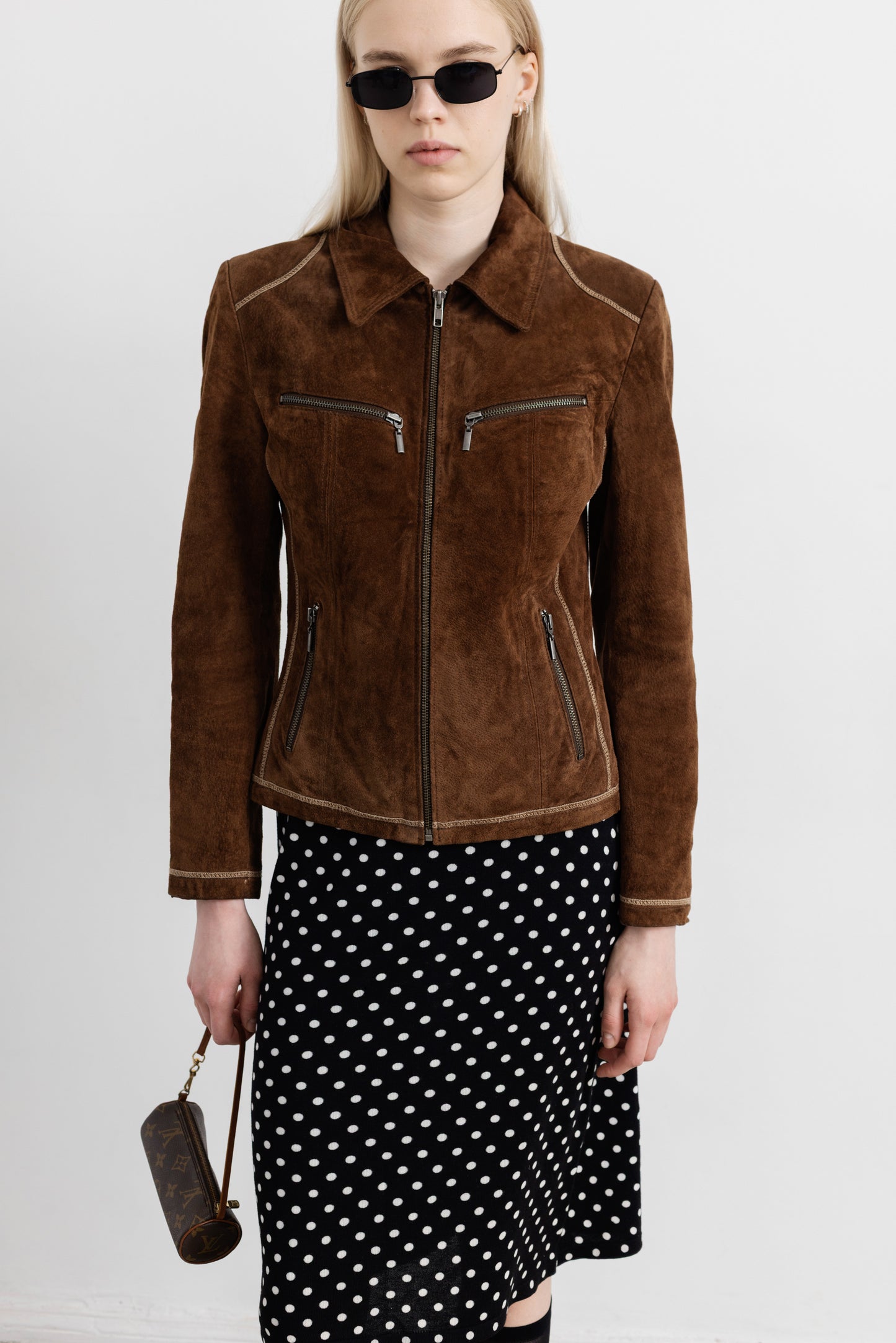 Vintage Brown Suede Leather Jacket
