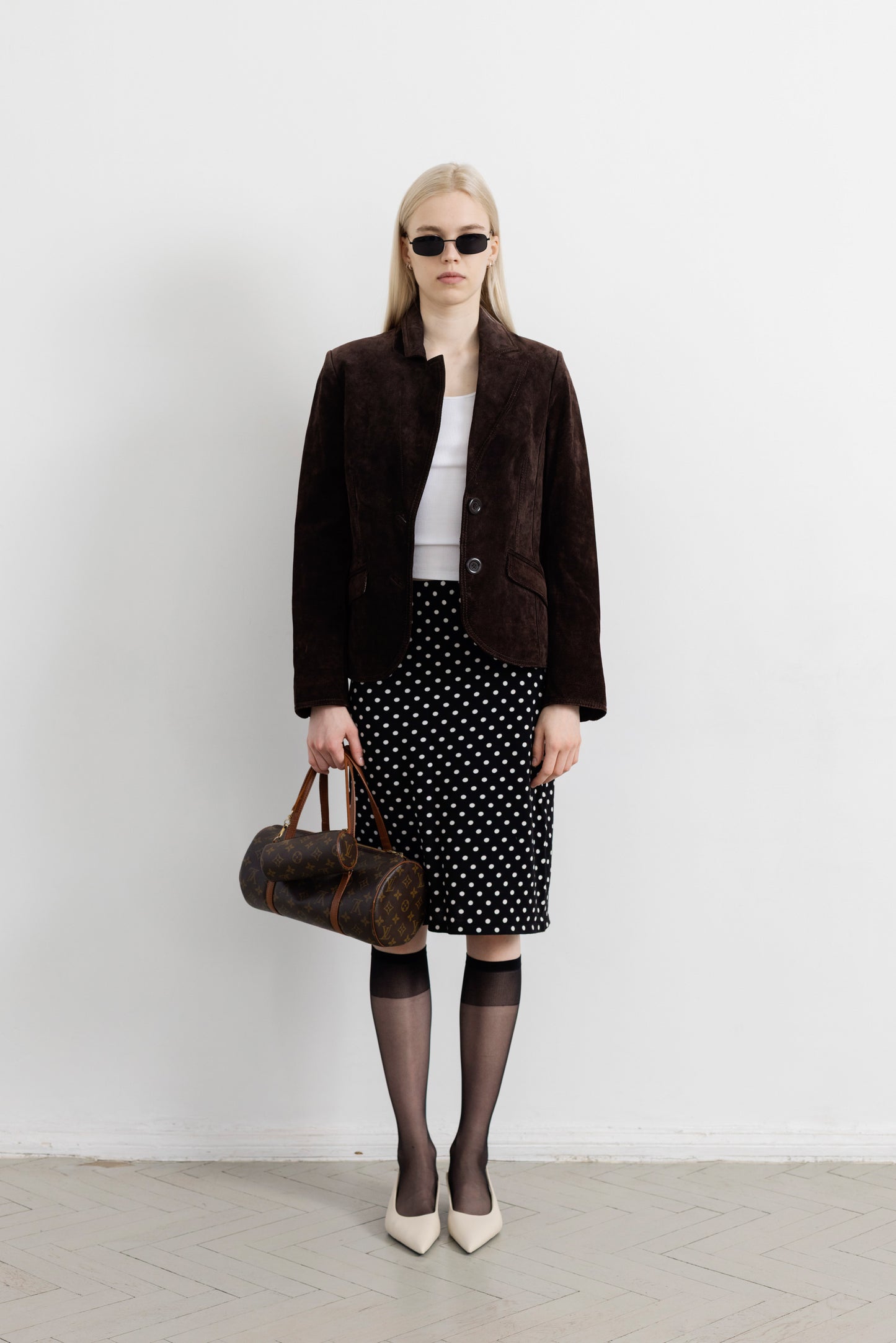 Vintage Dark Brown Suede Leather Jacket