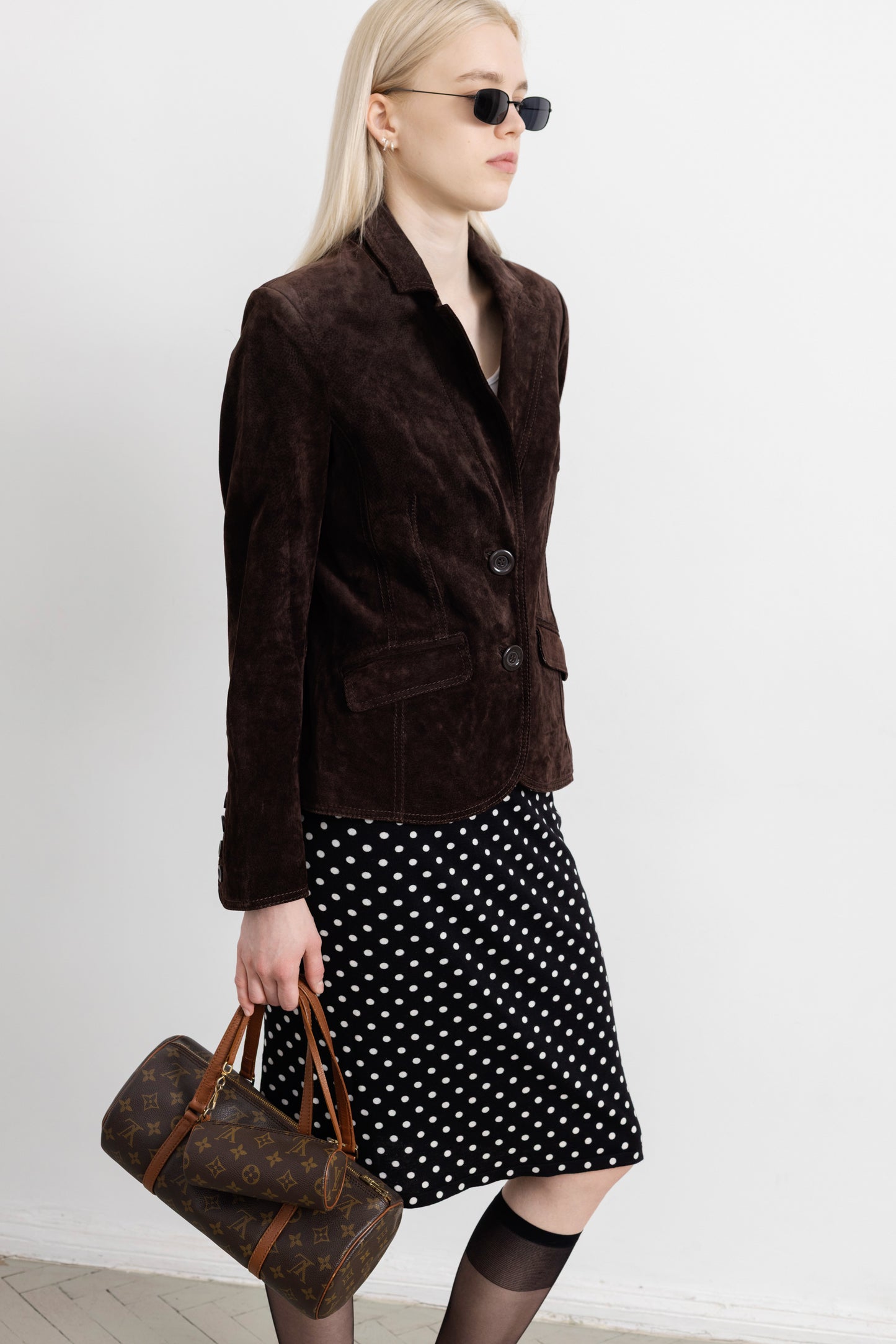 Vintage Dark Brown Suede Leather Jacket