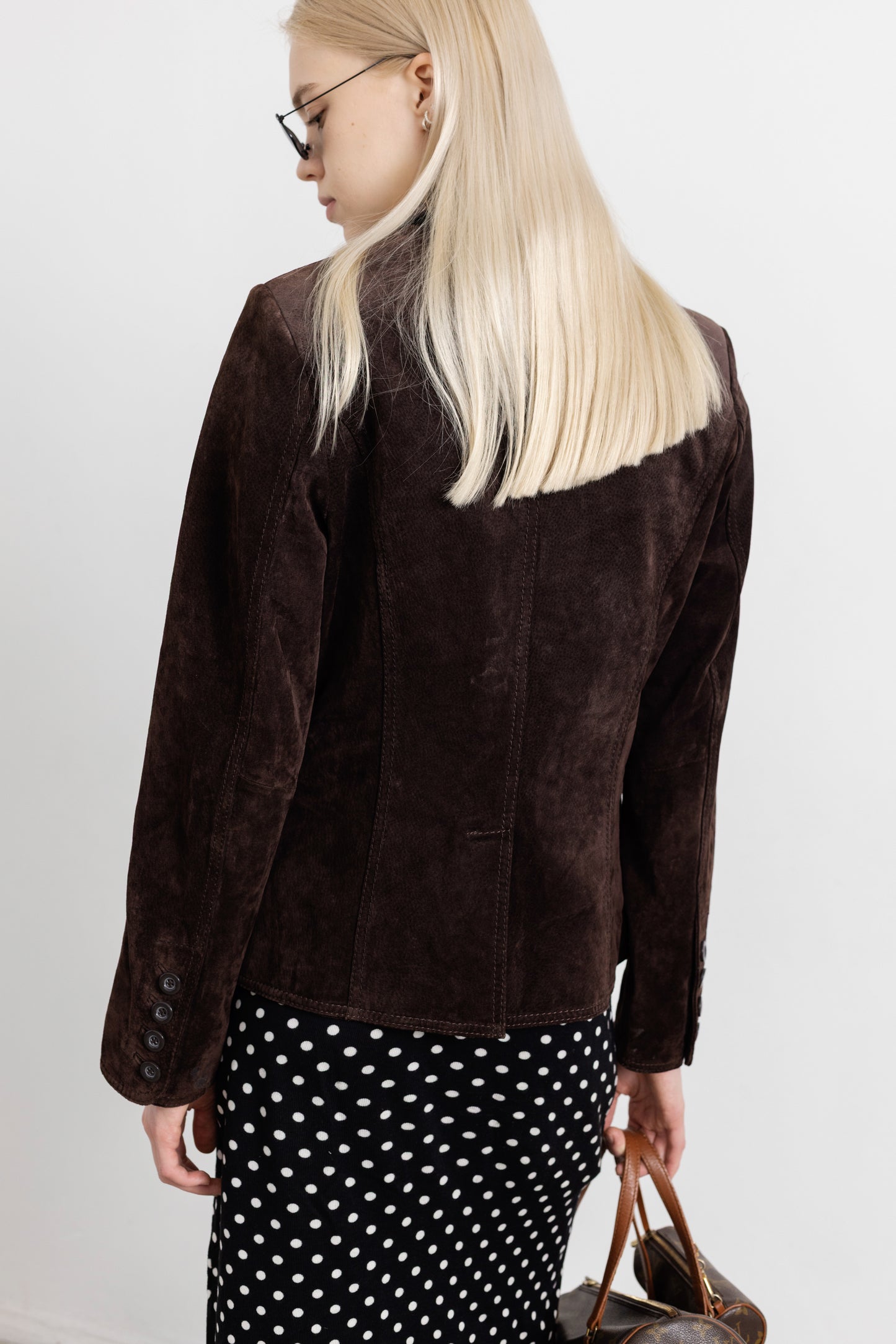 Vintage Dark Brown Suede Leather Jacket