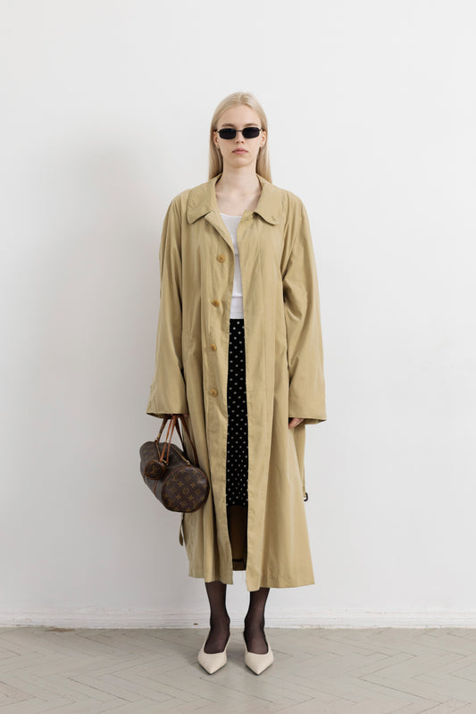 Vintage Khaki Beige Trench Coat