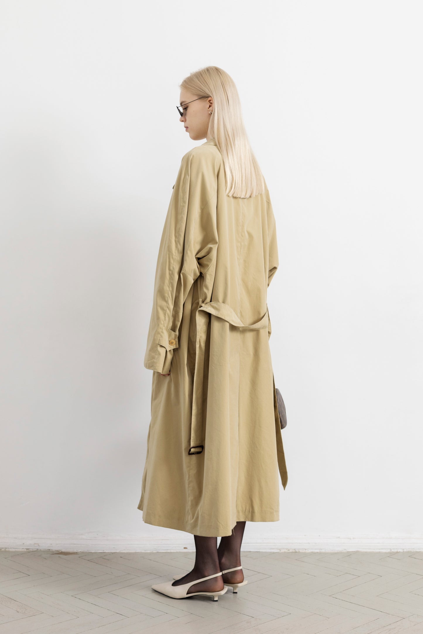 Vintage Khaki Beige Trench Coat
