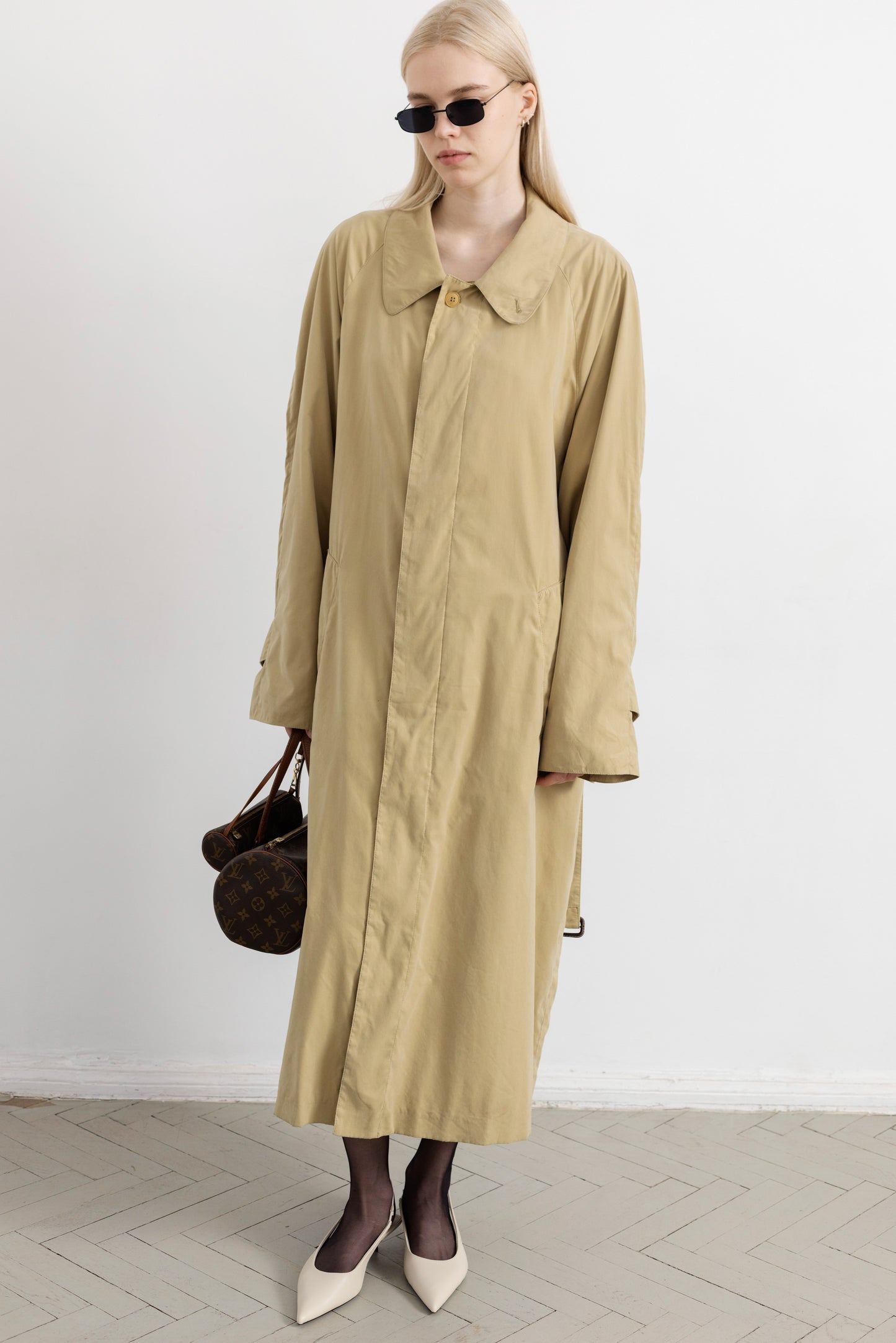 Vintage Khaki Beige Trench Coat