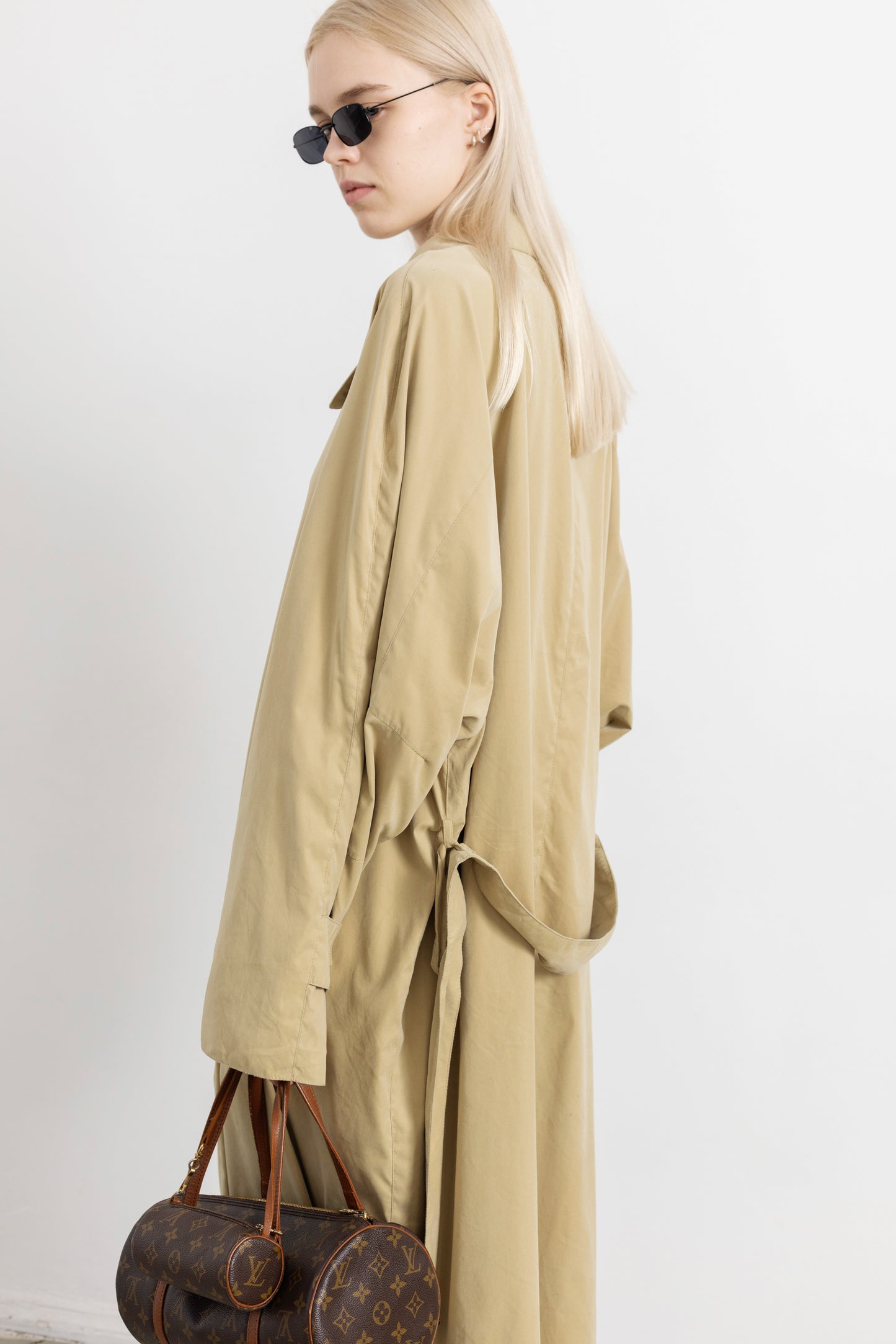 Vintage Khaki Beige Trench Coat