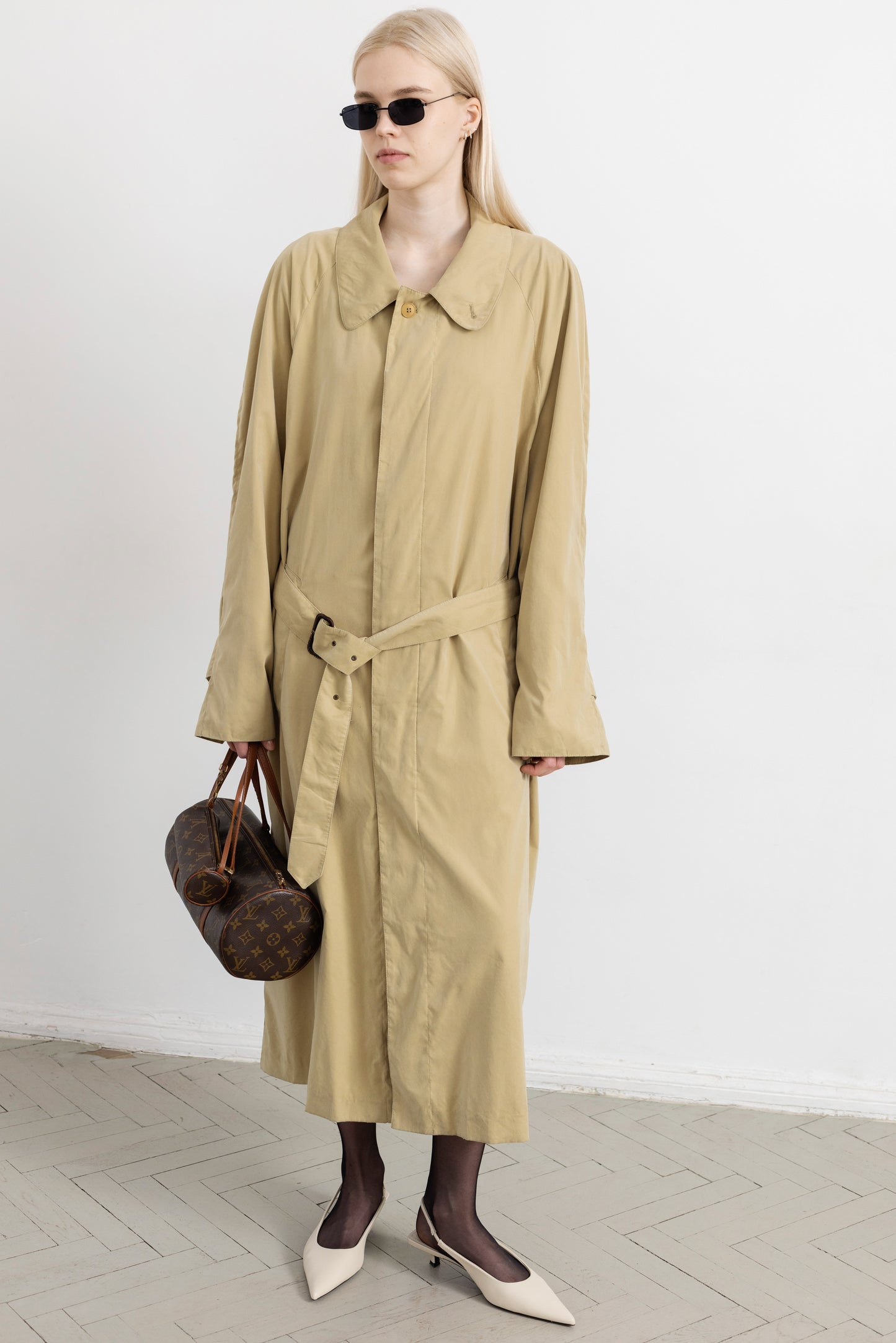 Vintage Khaki Beige Trench Coat