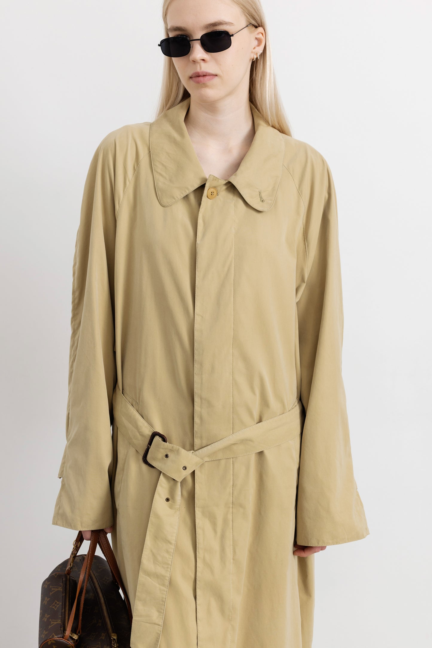 Vintage Khaki Beige Trench Coat