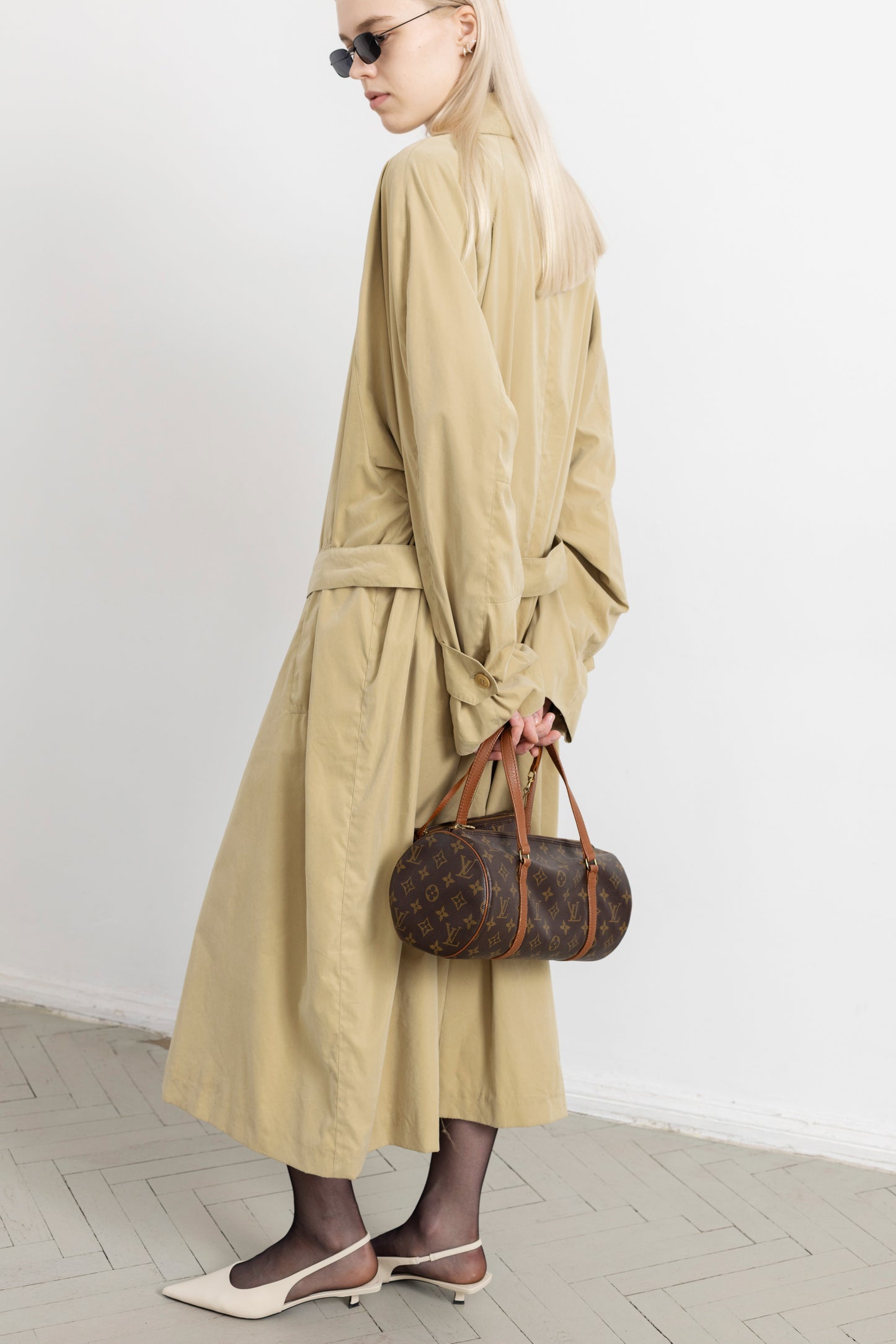 Vintage Khaki Beige Trench Coat