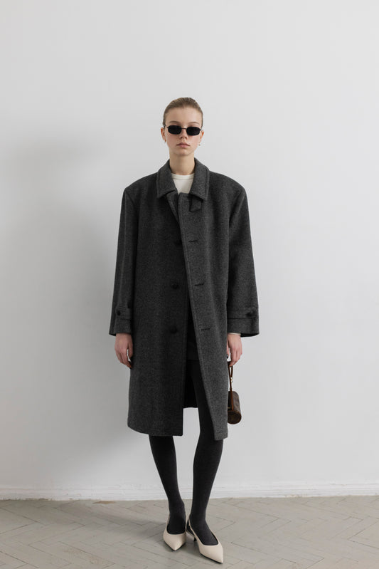 Vintage Grey Wool Coat