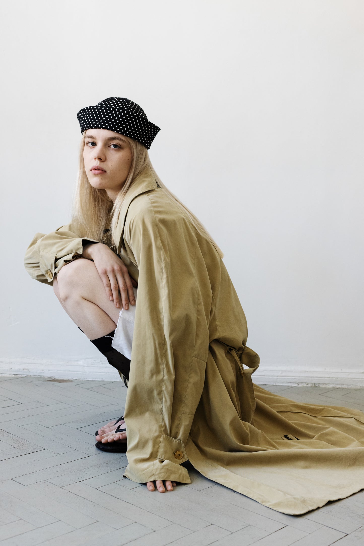 Vintage Khaki Beige Trench Coat
