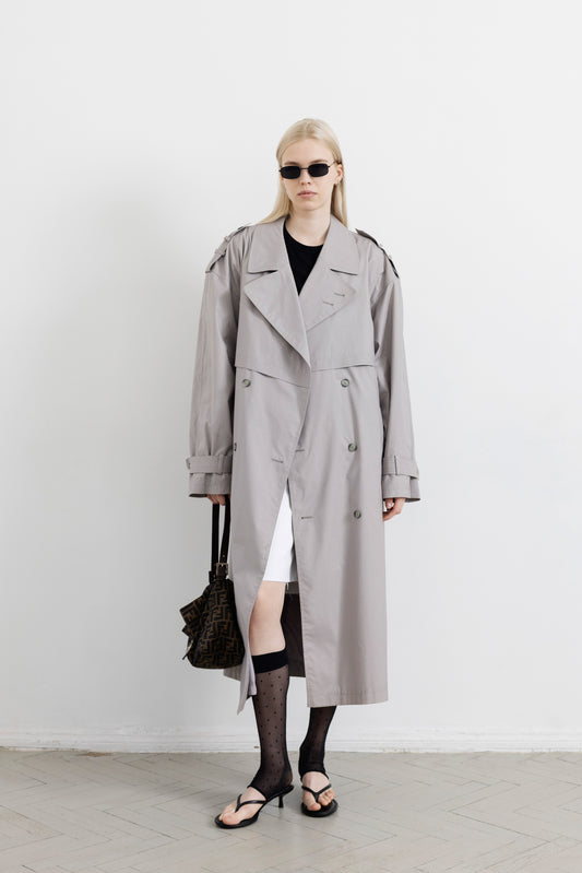 Vintage Grey Trench Coat