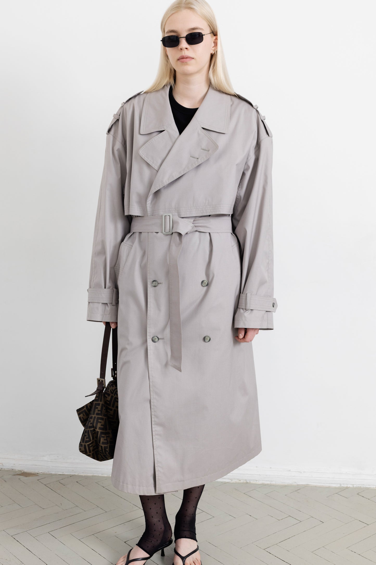 Vintage Grey Trench Coat