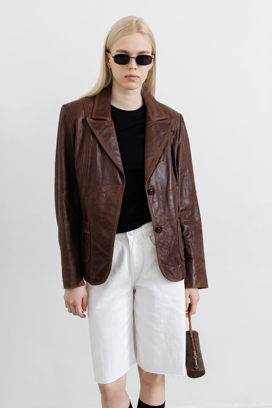 Vintage Brown Leather Jacket