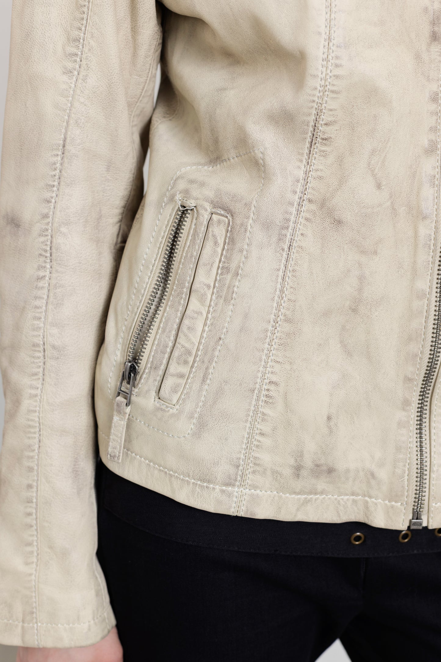Vintage Butter Yellow Leather Racer Jacket