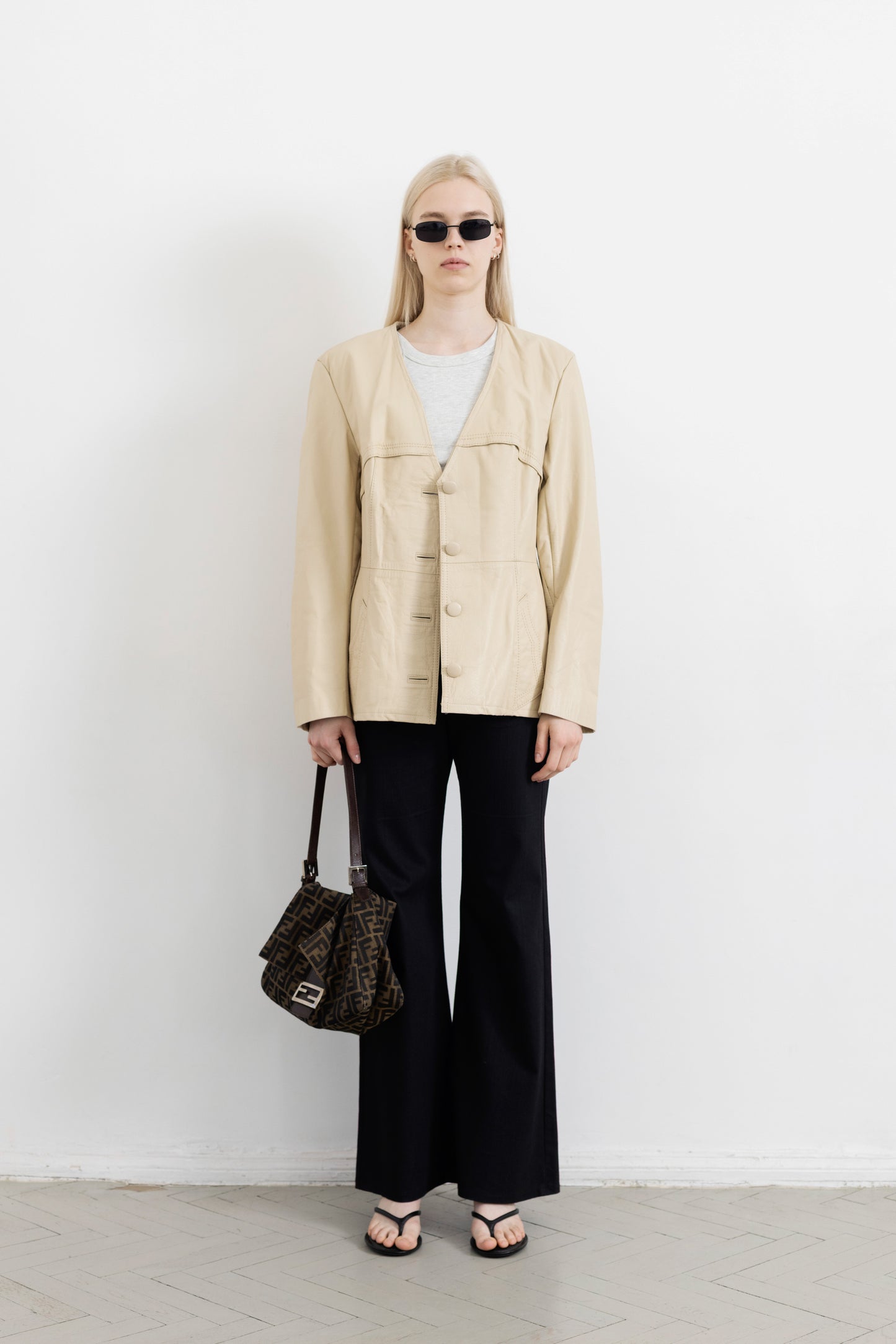Vintage Butter Yellow Leather Jacket