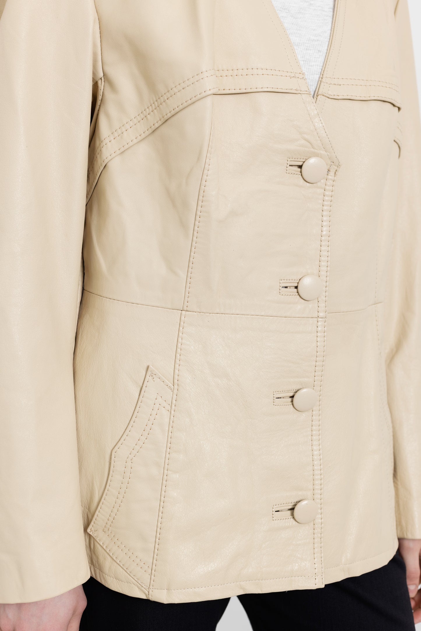 Vintage Butter Yellow Leather Jacket
