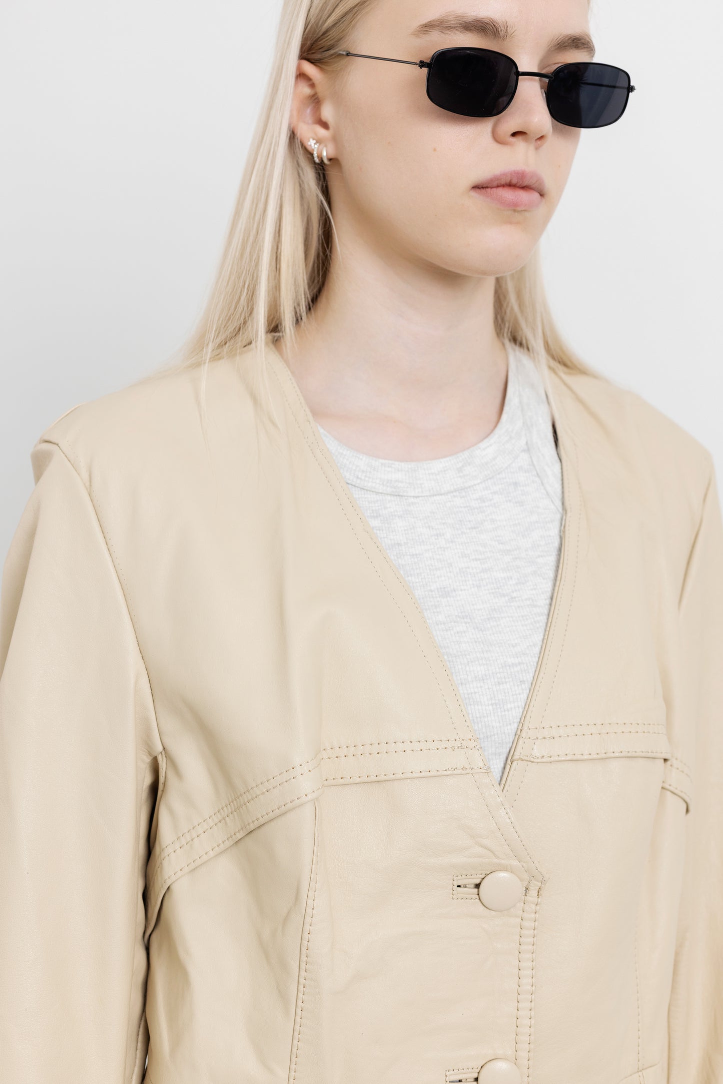 Vintage Butter Yellow Leather Jacket