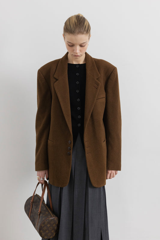 Vintage Brown Wool Blazer