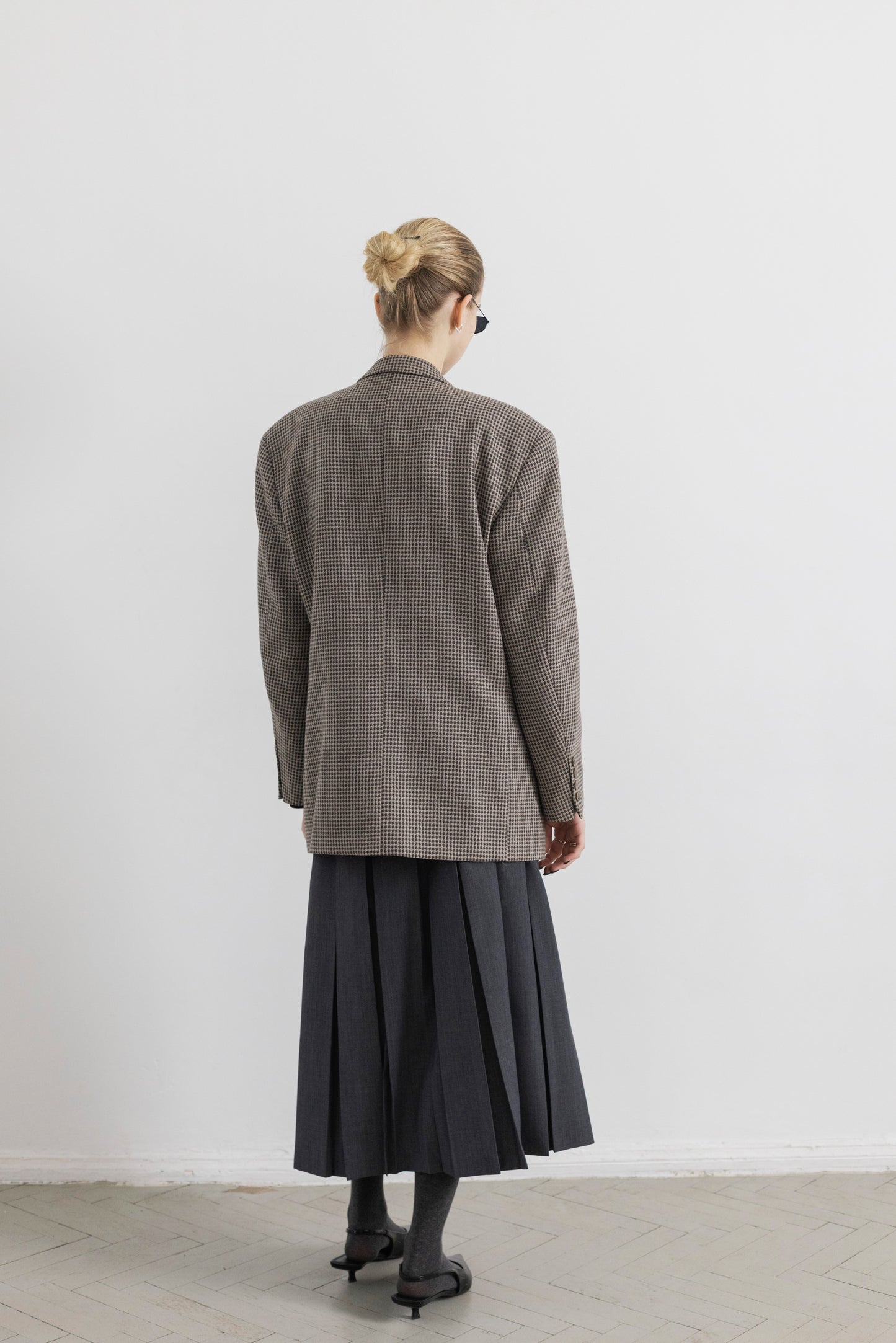 Vintage Brown Patterned Wool Blazer